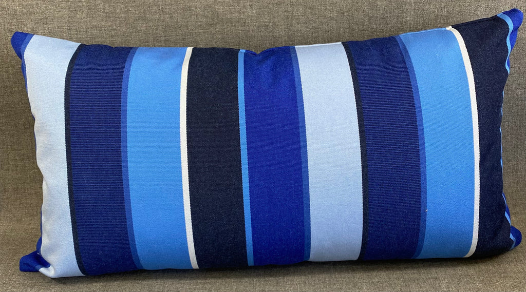 Luxury Outdoor Lumbar Pillow – 22" × 12" – Resort Blue