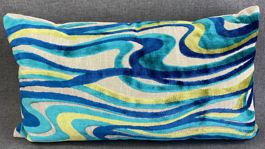 Luxury Lumbar Pillow – 24" × 14" – Sway Blue