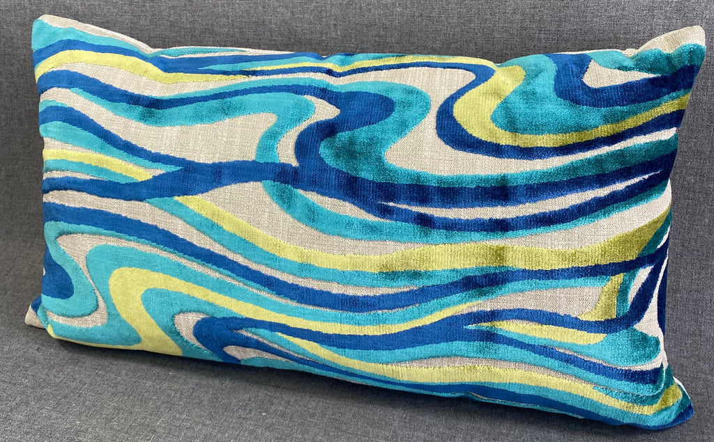 Luxury Lumbar Pillow – 24" × 14" – Sway Blue