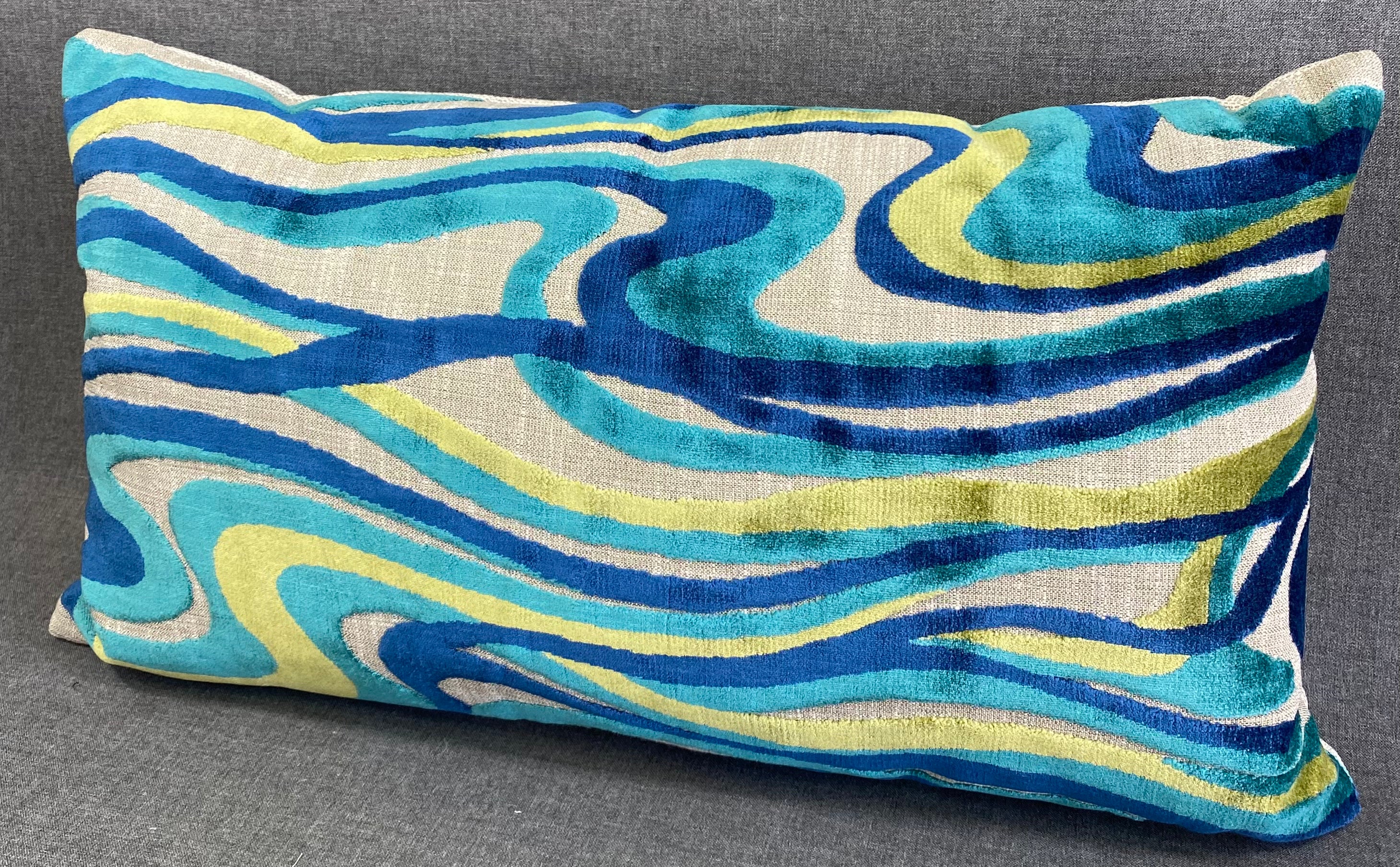 Luxury Lumbar Pillow – 24" × 14" – Sway Blue