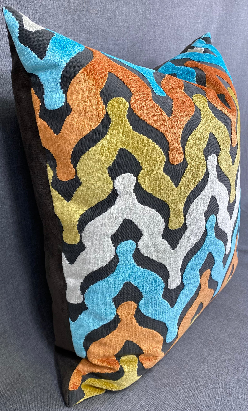 Luxury Pillow – 24" × 24" – Monroe Carnival | Modern Ogee – Kim Melrose ...