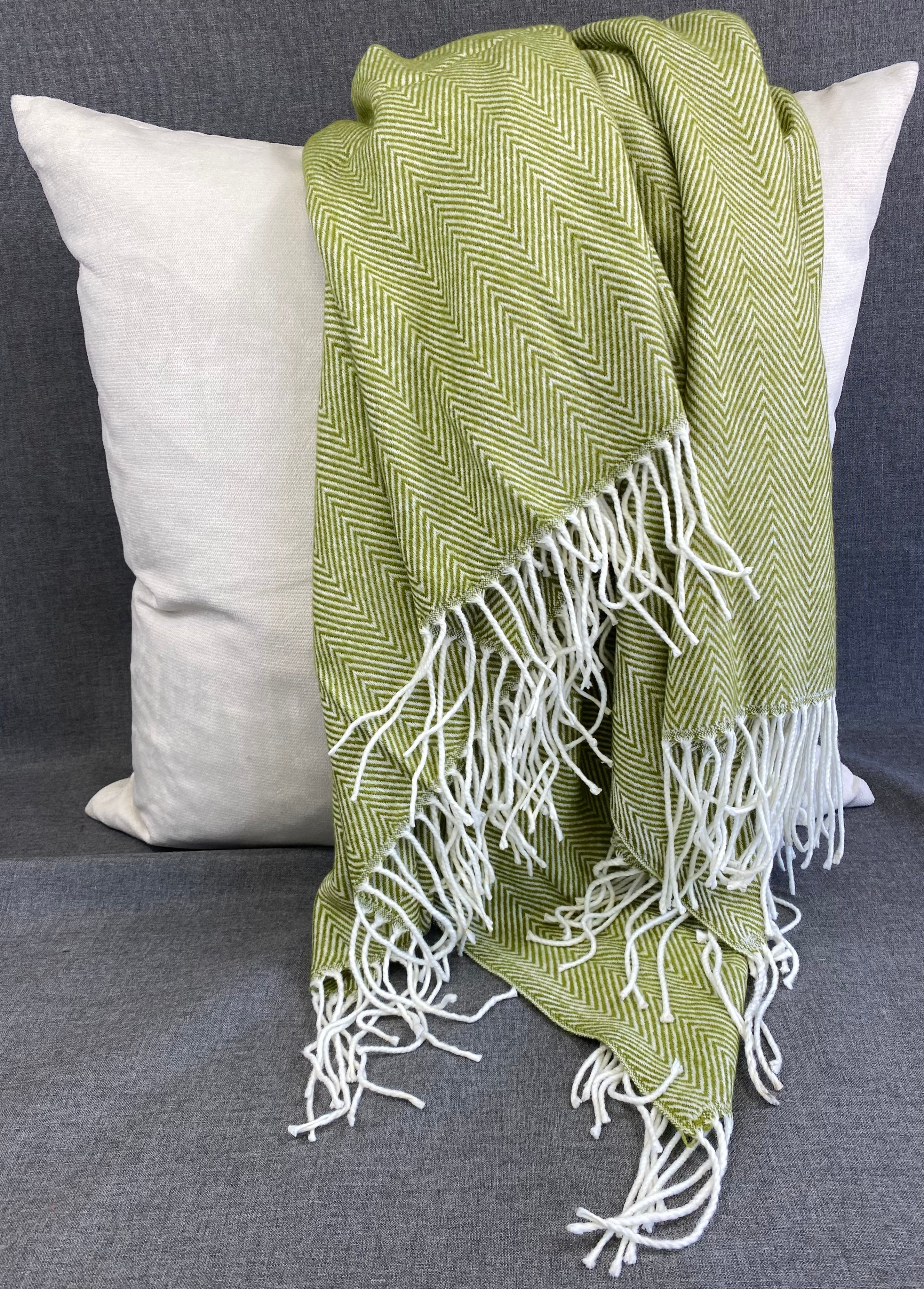 Herringbone Throw Grass- 50"X60"