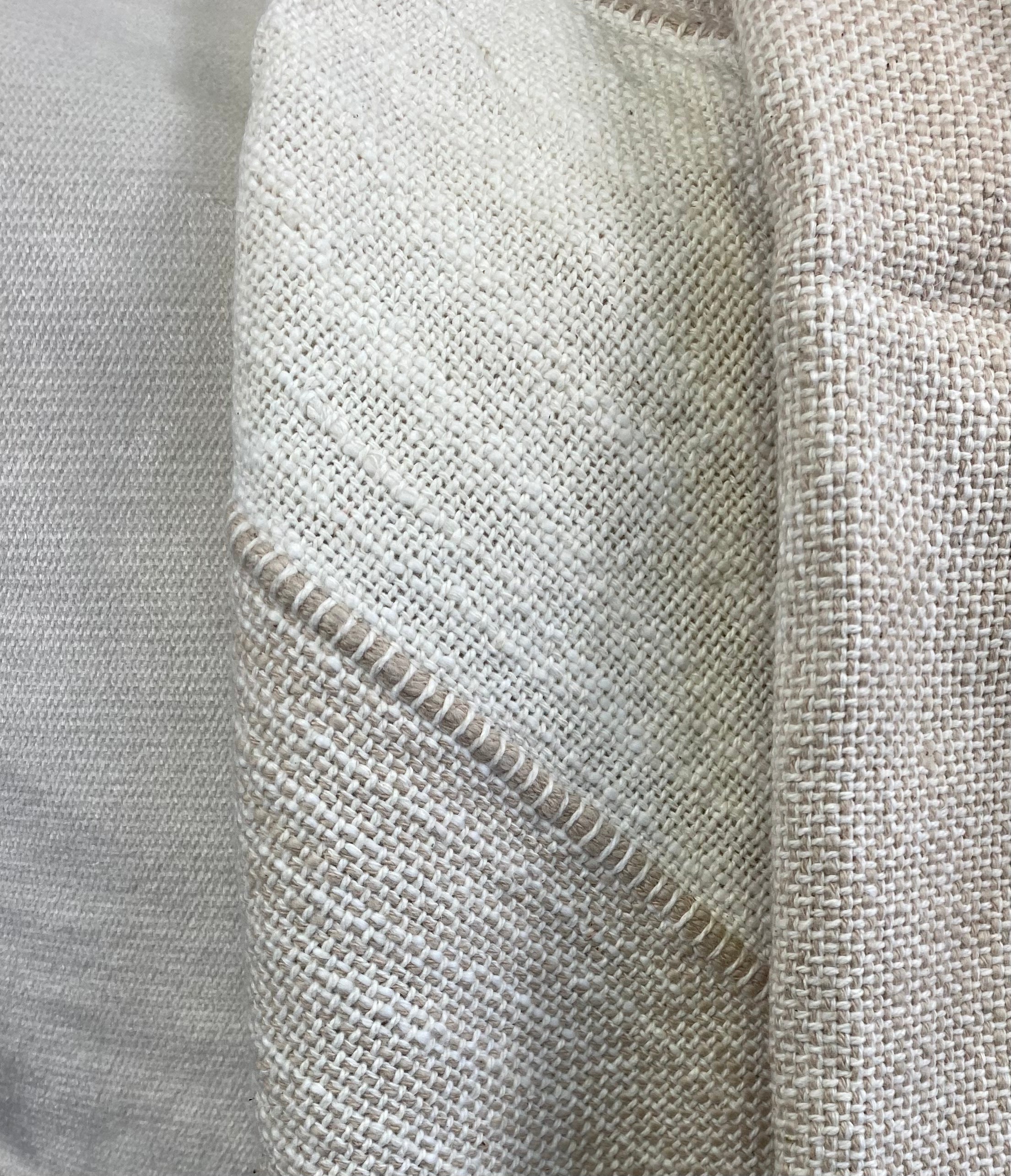 Woven Cream/Tan Throw 50"X60"