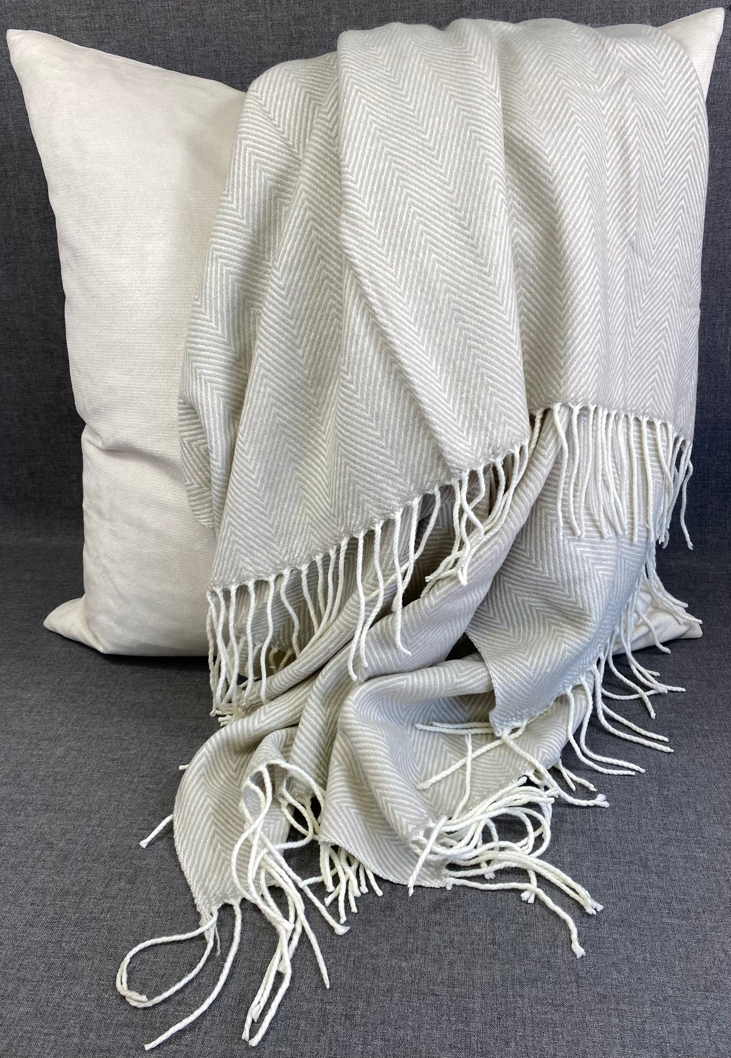 Herringbone Throw Grey- 50"X60"