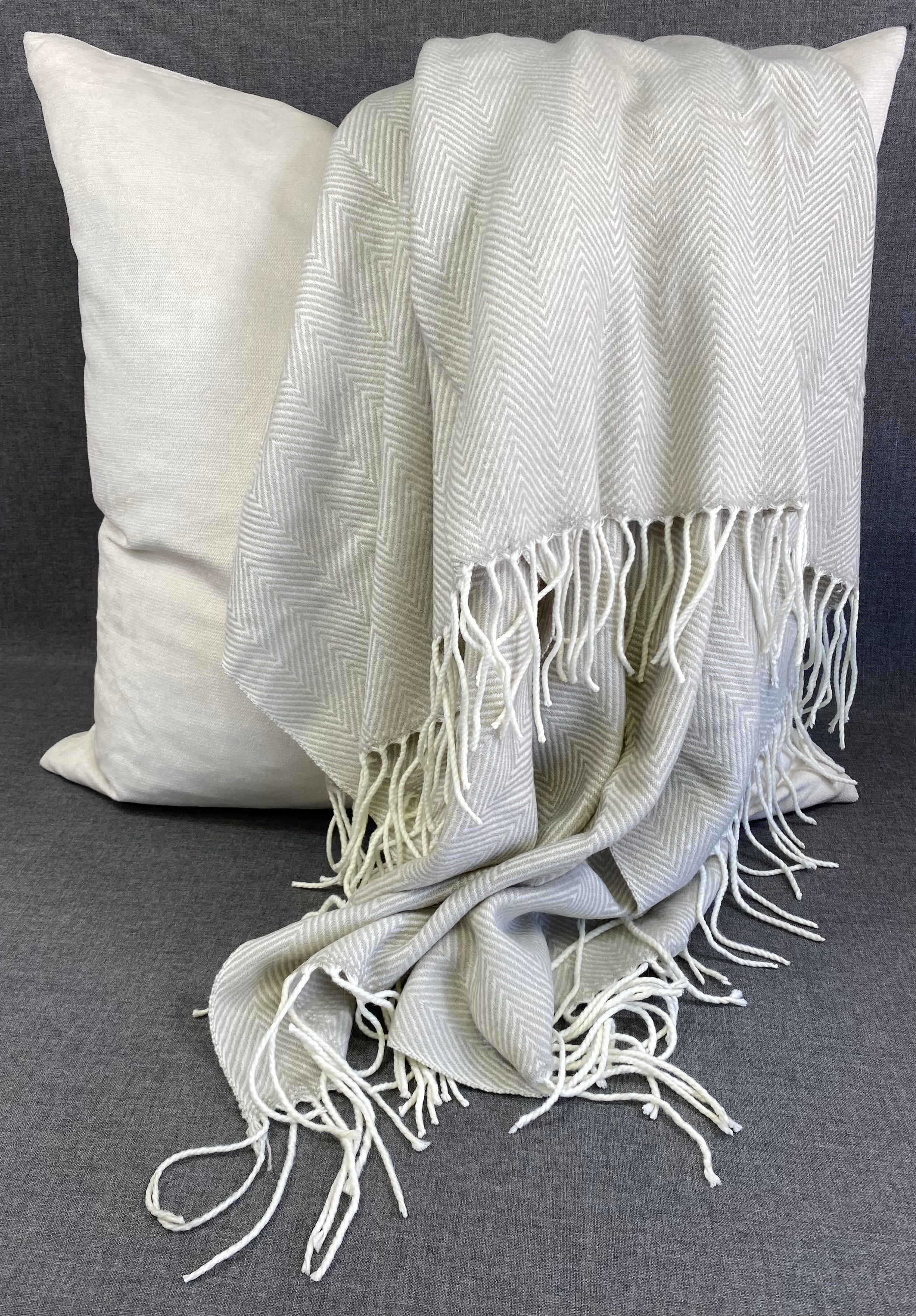 Herringbone Throw Grey- 50"X60"