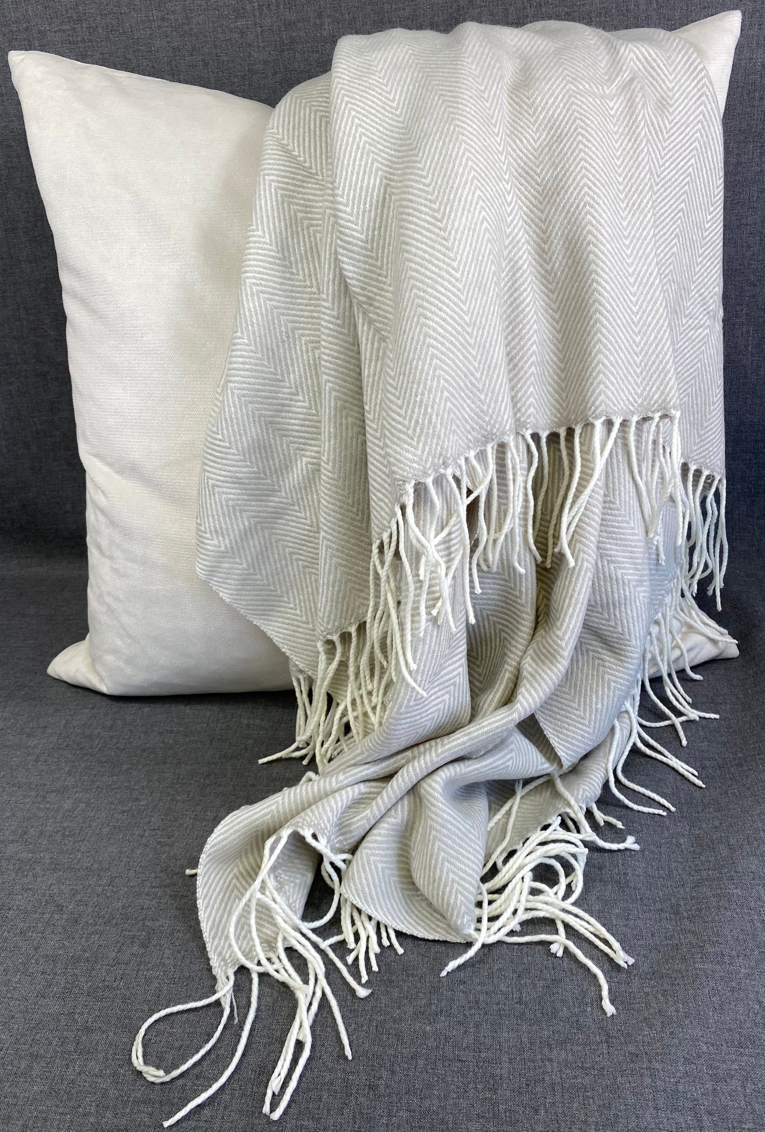 Herringbone Throw Grey- 50"X60"