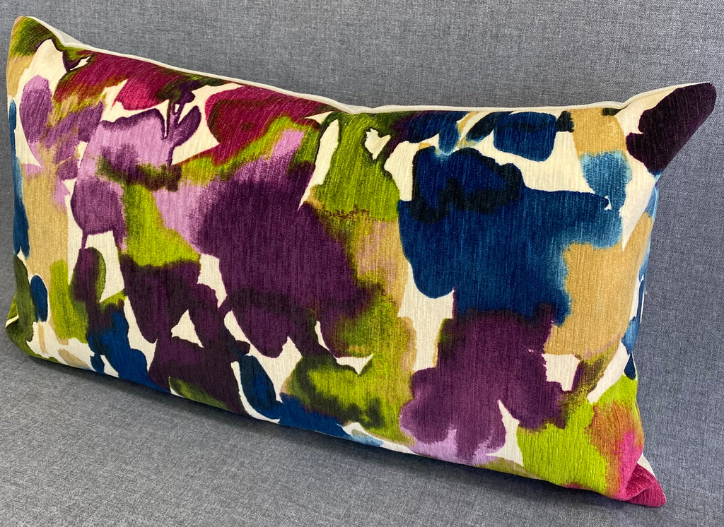 Luxury Lumbar Pillow - 24" x 14"- Aquarelle Multi