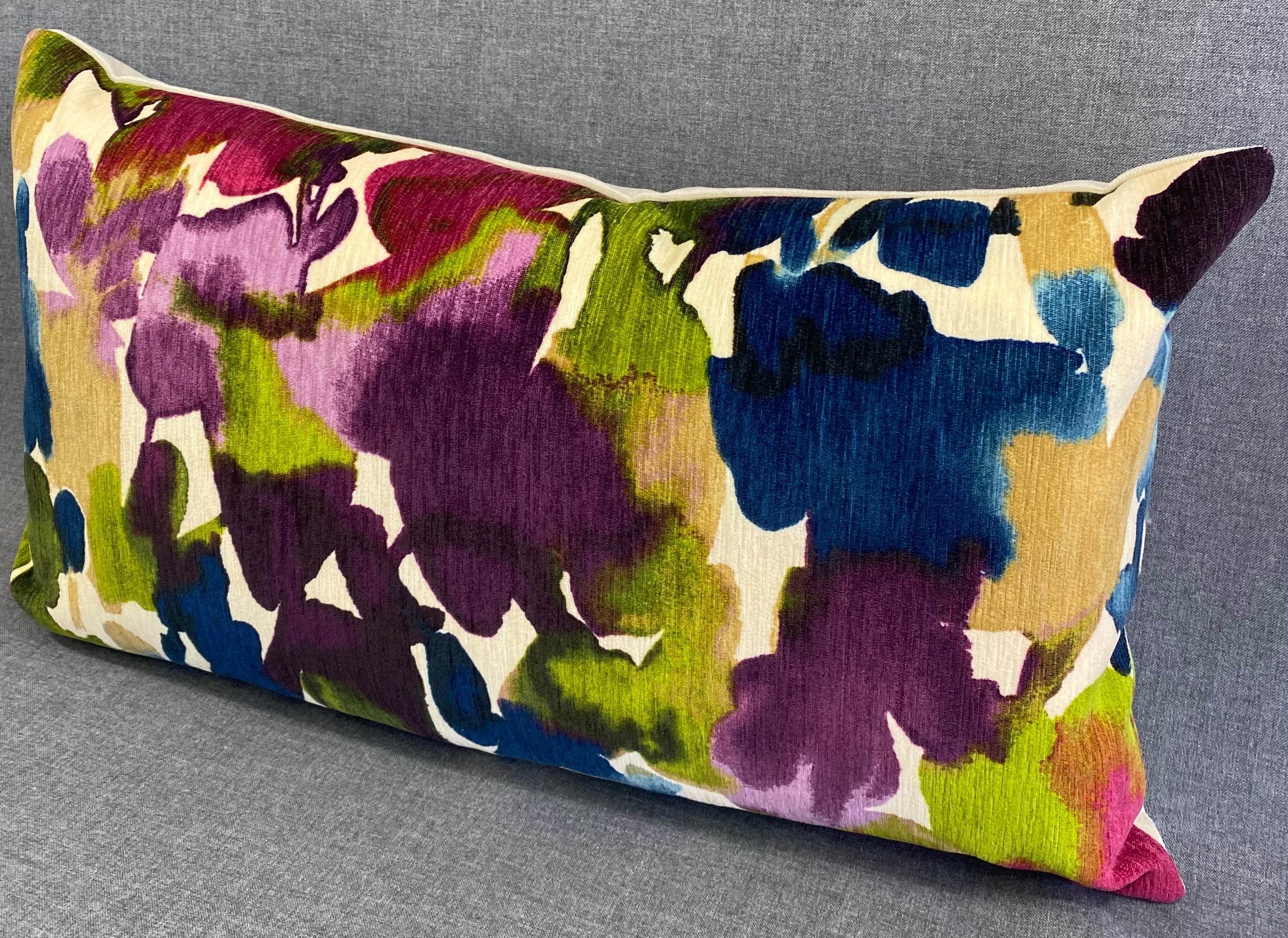 Luxury Lumbar Pillow - 24" x 14"- Aquarelle Multi