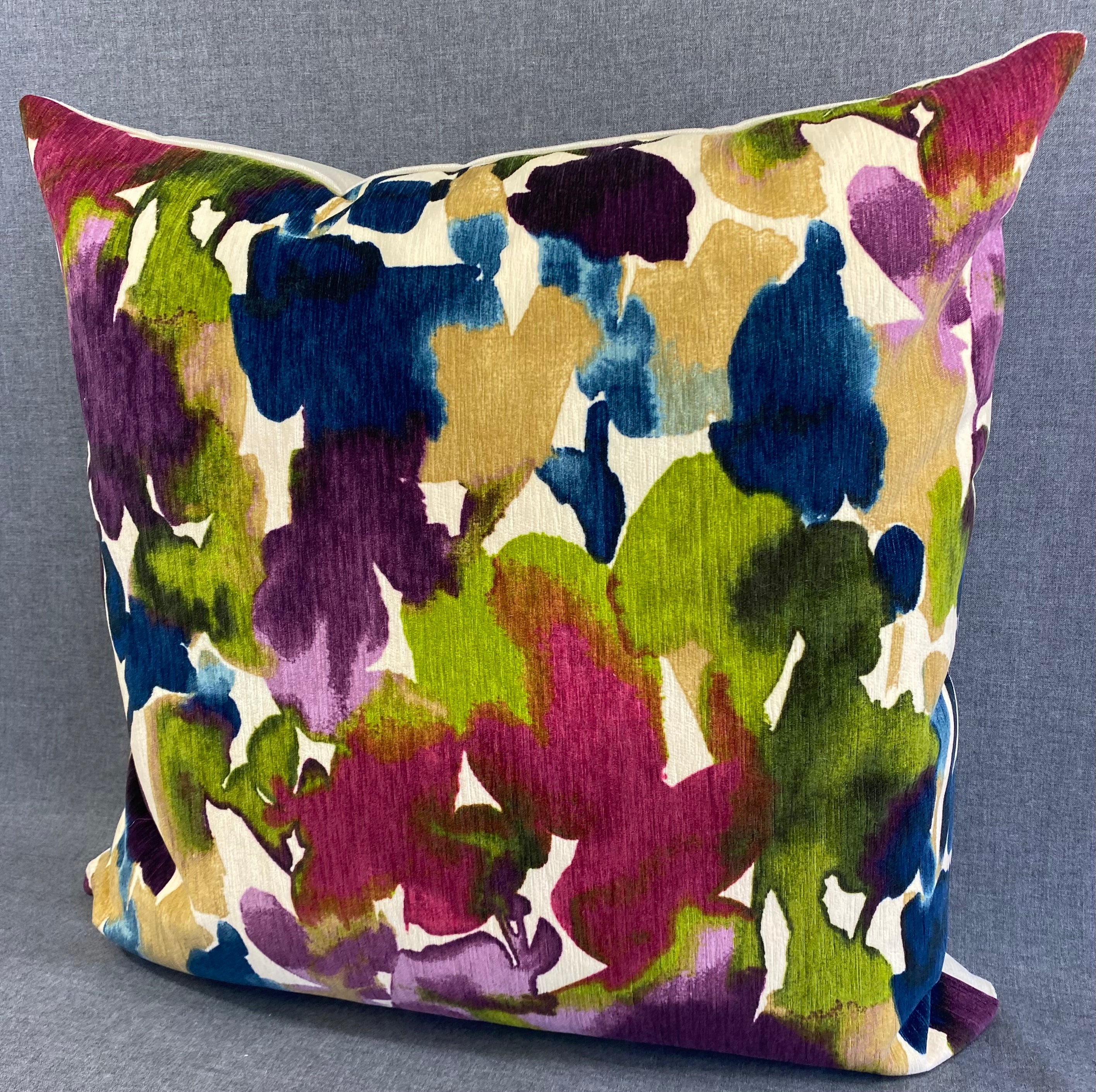 Luxury Pillow – 24" × 24" – Aquarelle Multi | Watercolor Abstract – Kim ...