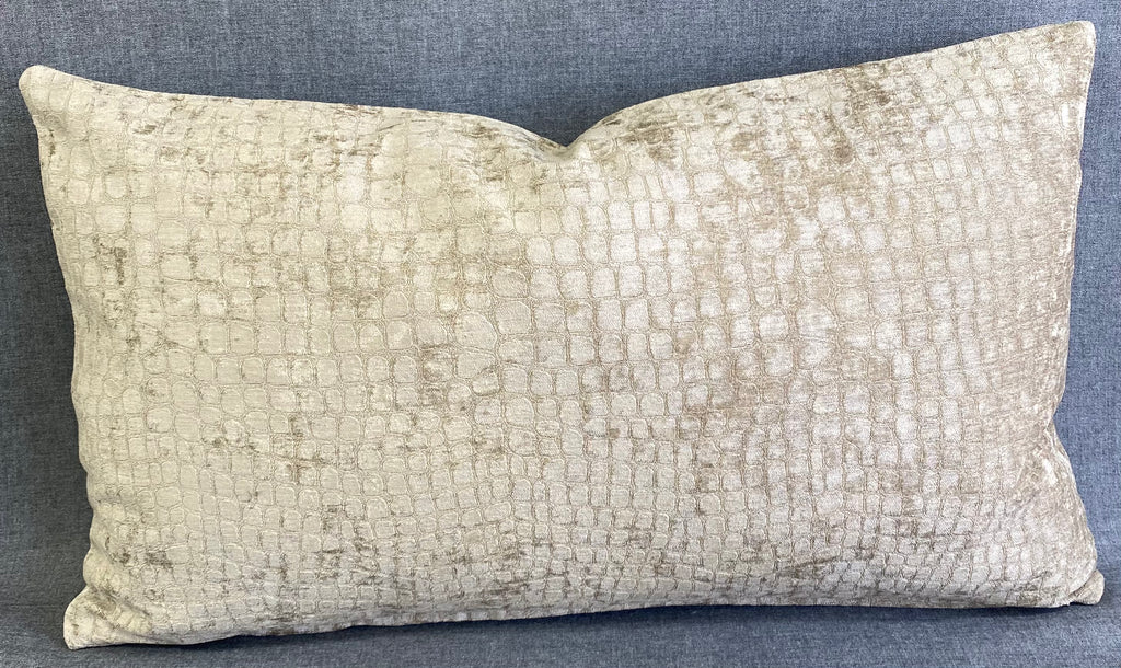 Luxury Lumbar Pillow - 24" x 14"- Cocoa Alligator