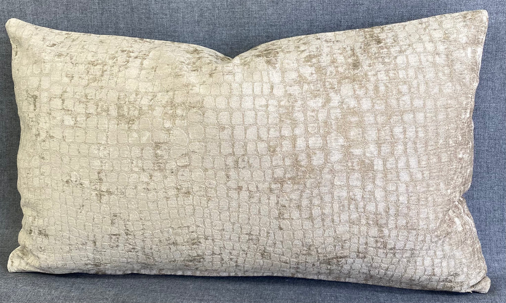 Luxury Lumbar Pillow - 24" x 14"- Cocoa Alligator