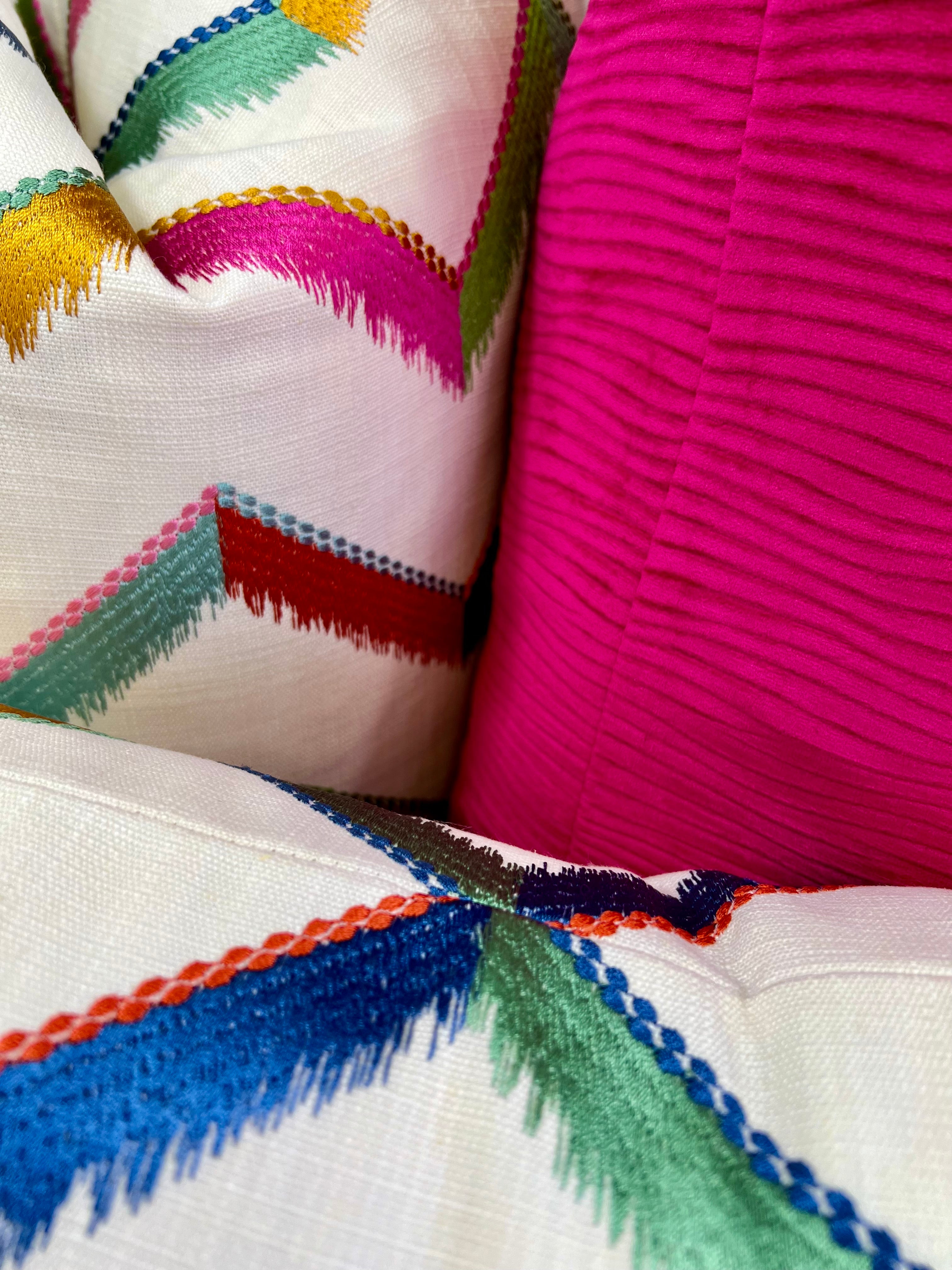 Luxury Lumbar Pillow – 24" × 14" – Chevron Confetti