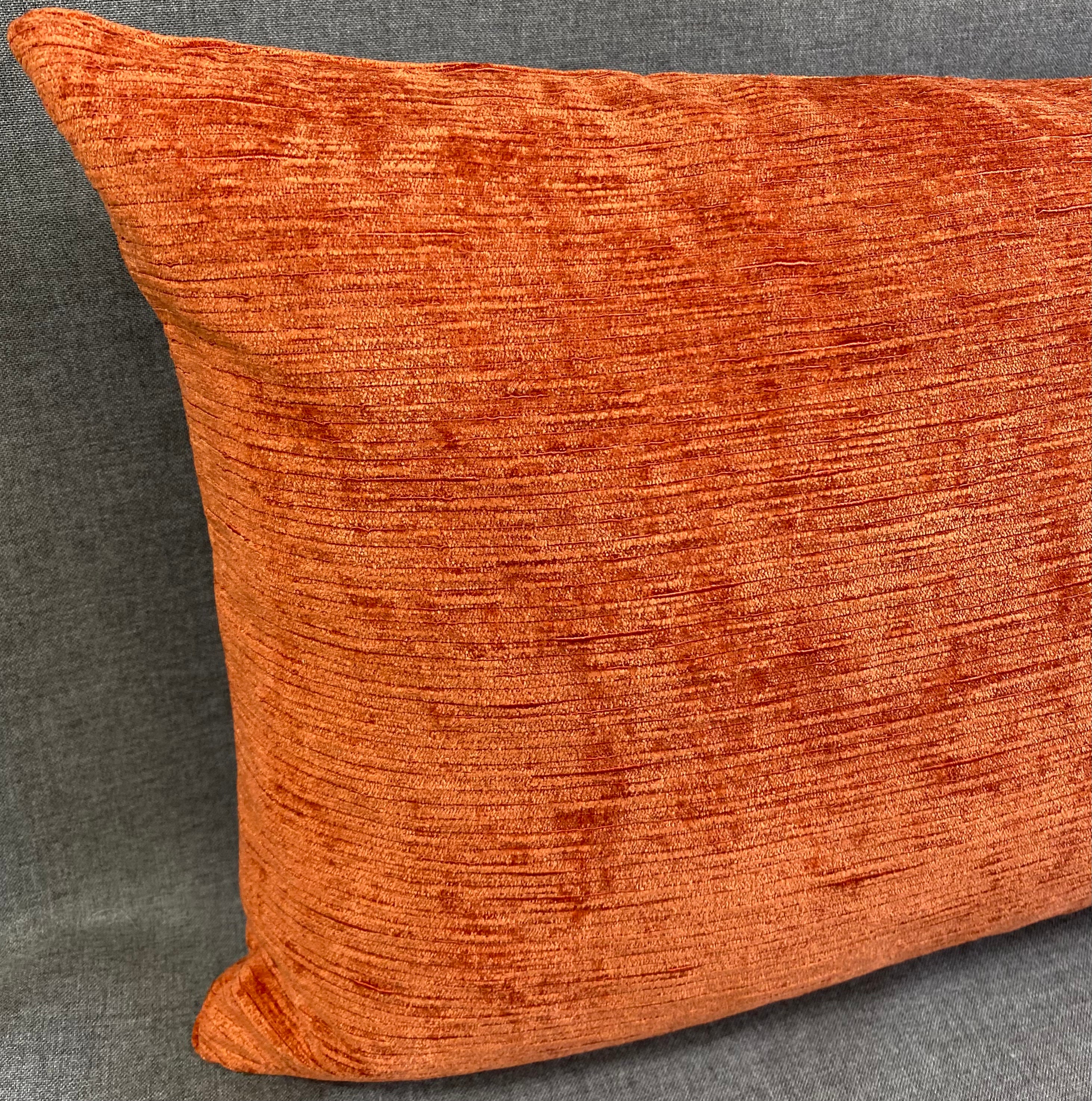 Luxury Lumbar Pillow - 24" x 14" - Empress Casandra Orange