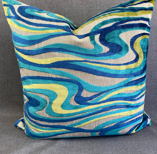Luxury Pillow - 24" x 24" - Sway-Blue