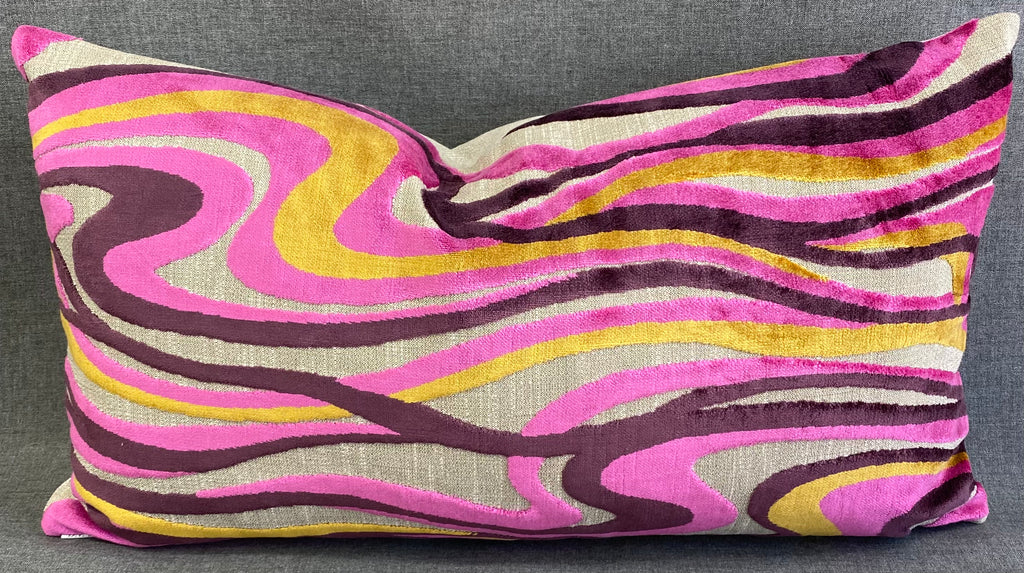 Luxury Lumbar Pillow - 24" x 14"- Sway Fuchsia