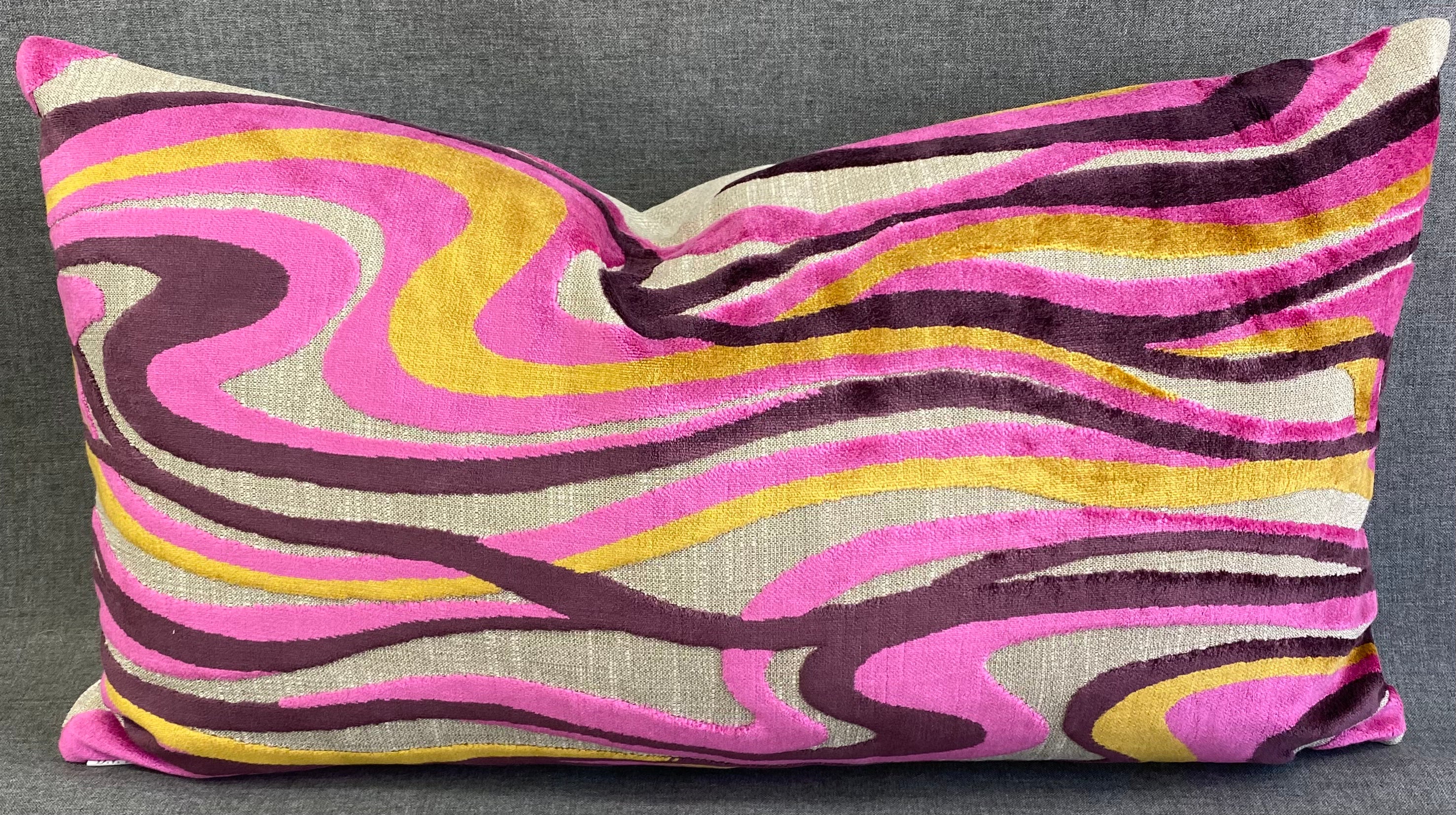Luxury Lumbar Pillow - 24" x 14"- Sway Fuchsia