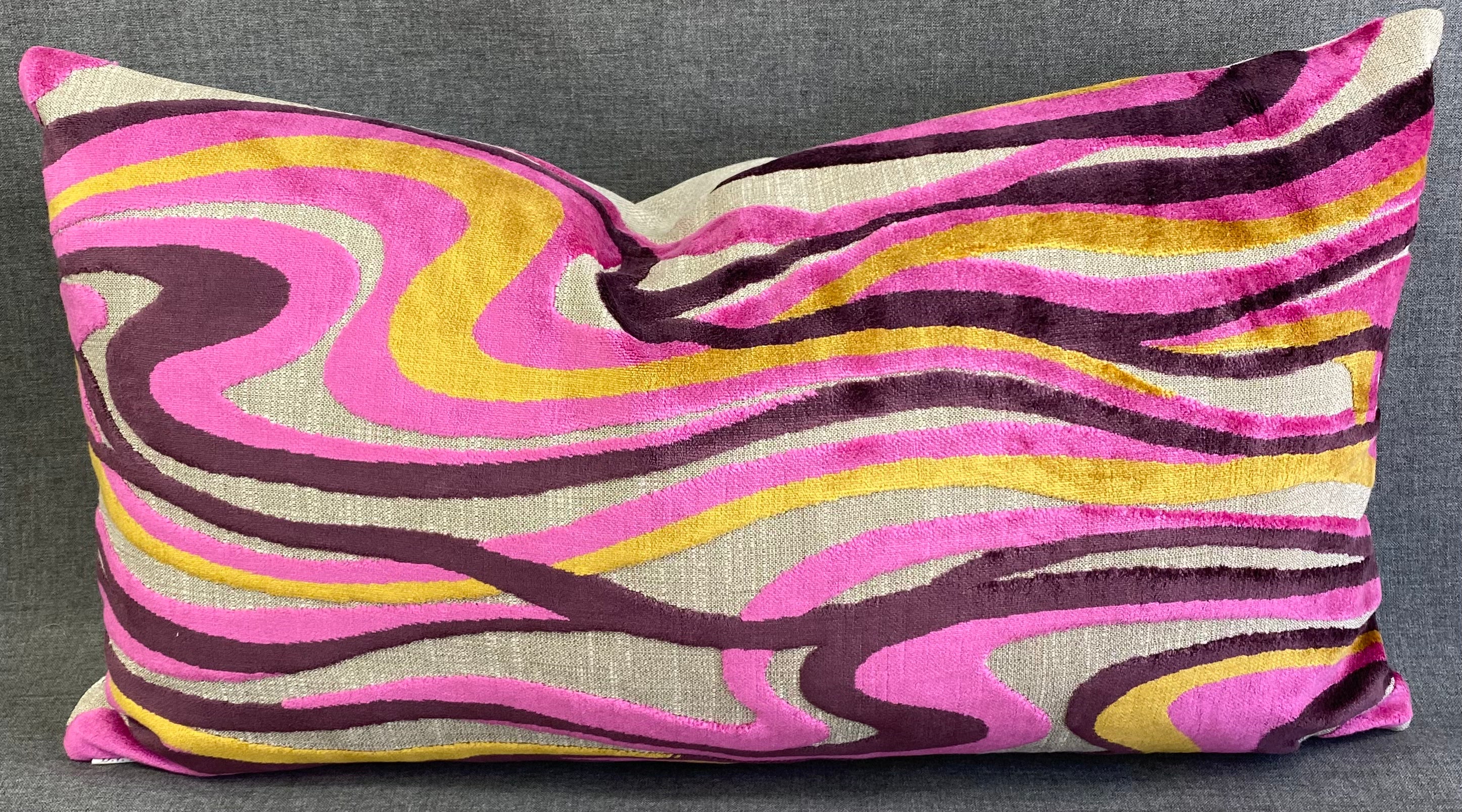 Luxury Lumbar Pillow - 24" x 14"- Sway Fuchsia