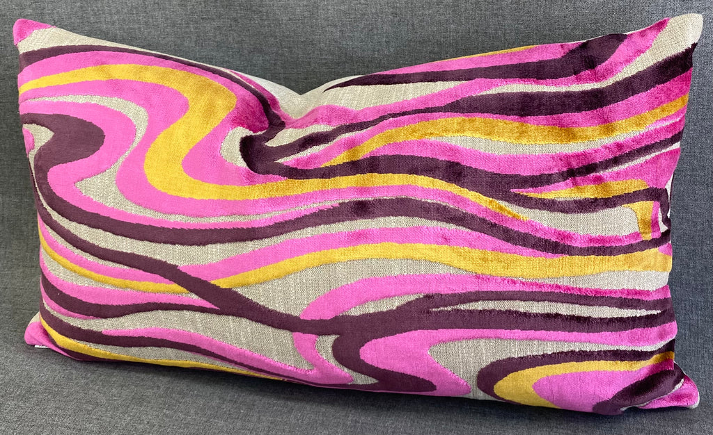 Luxury Lumbar Pillow - 24" x 14"- Sway Fuchsia