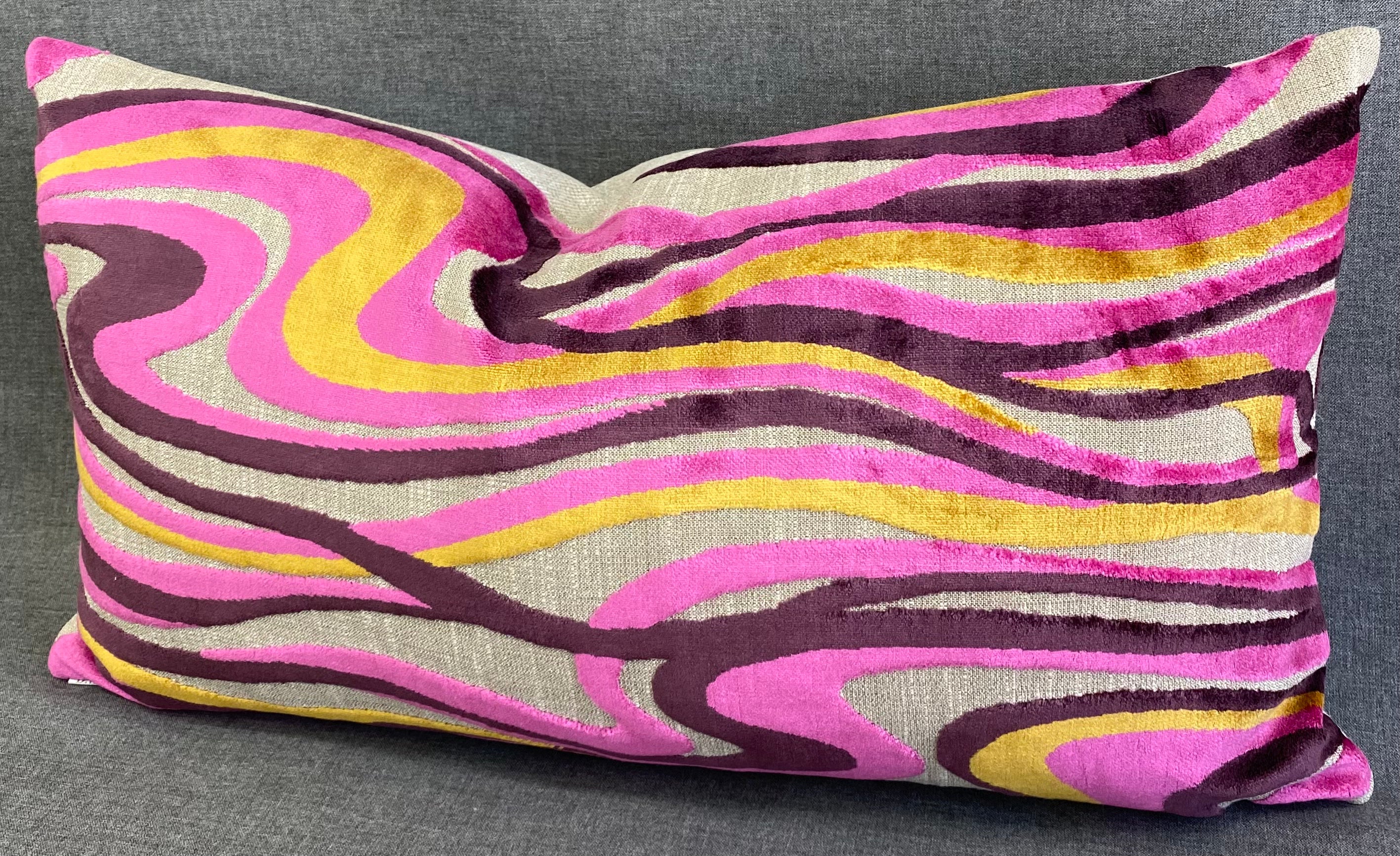 Luxury Lumbar Pillow - 24" x 14"- Sway Fuchsia