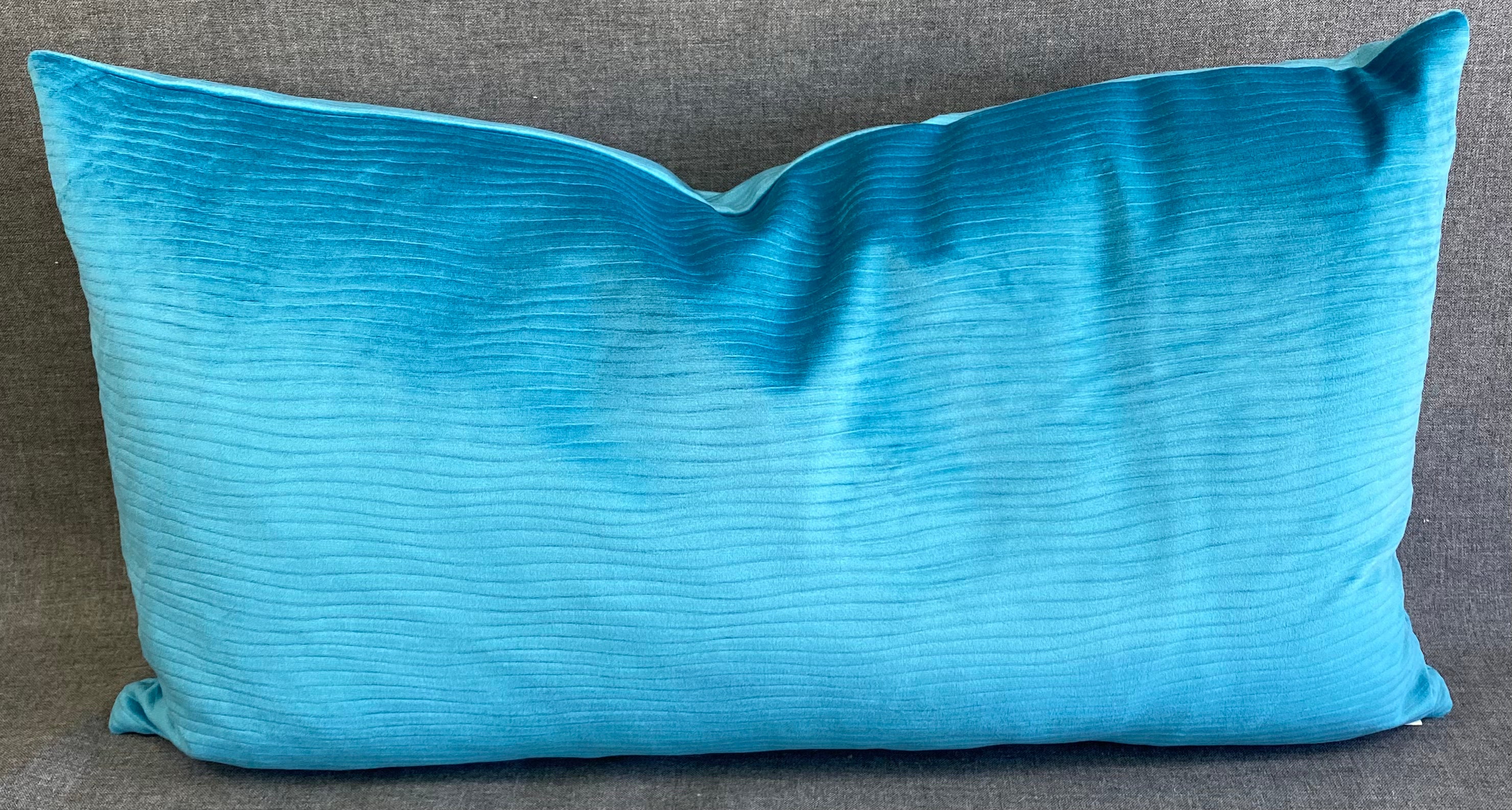 Luxury Lumbar Pillow - 24" x 14" - Stream Peacock