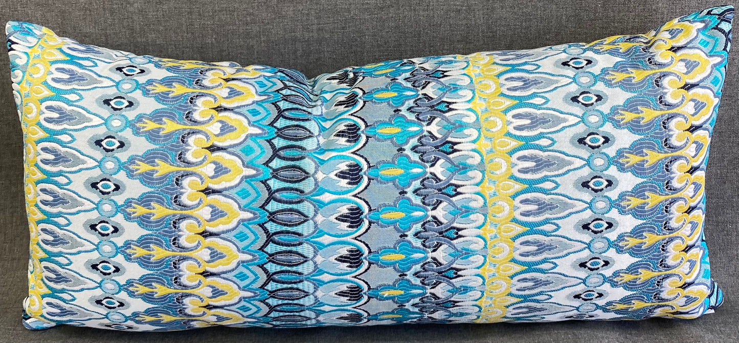 Luxury Outdoor Lumbar Pillow - 22" x 12" - Kanthum-Turquoise