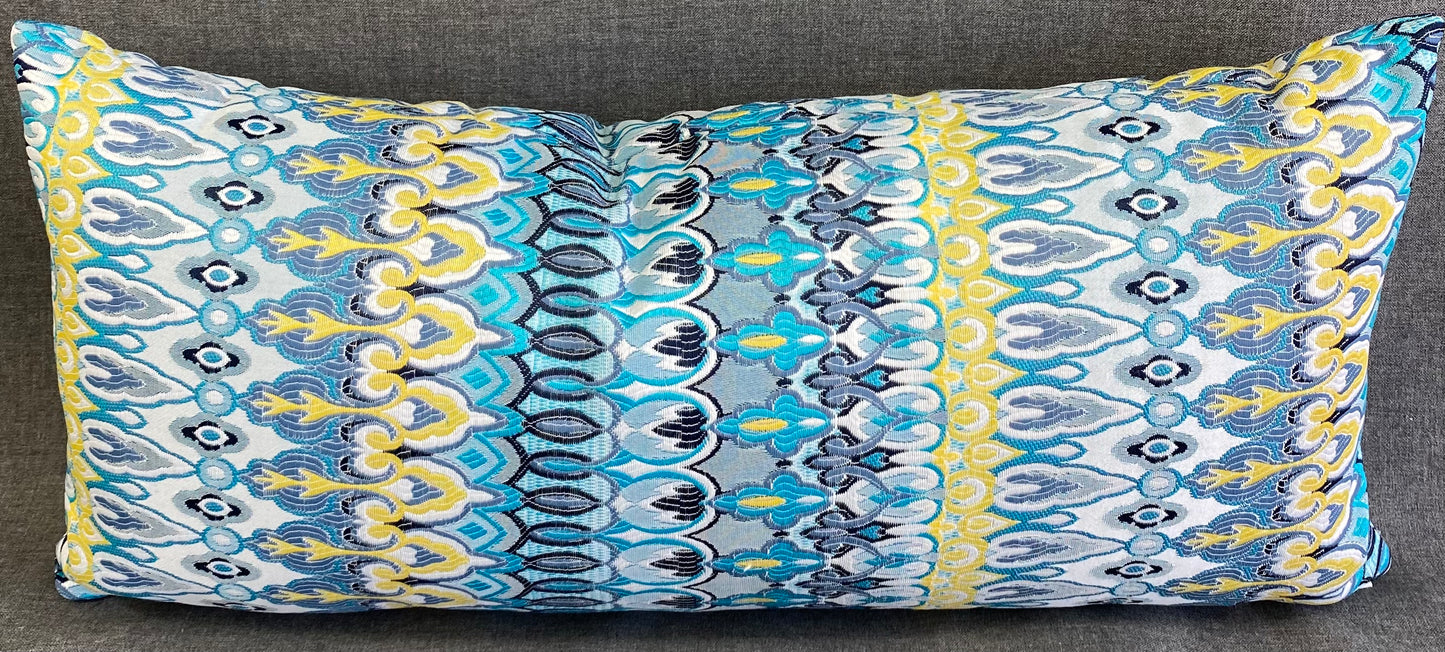 Luxury Outdoor Lumbar Pillow - 22" x 12" - Kanthum-Turquoise