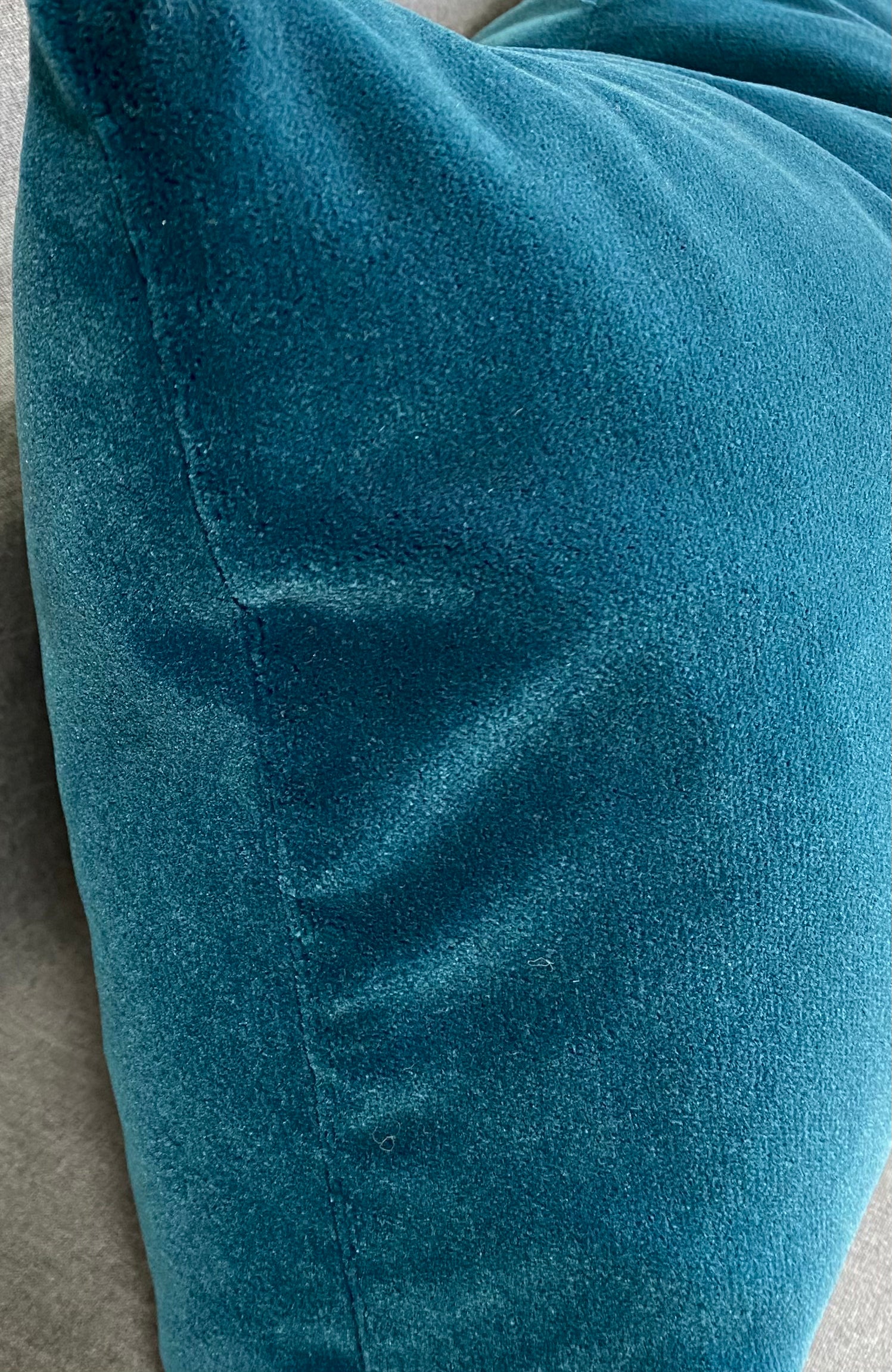 Luxury Lumbar Pillow - 24" x 14"- Teal Mohair