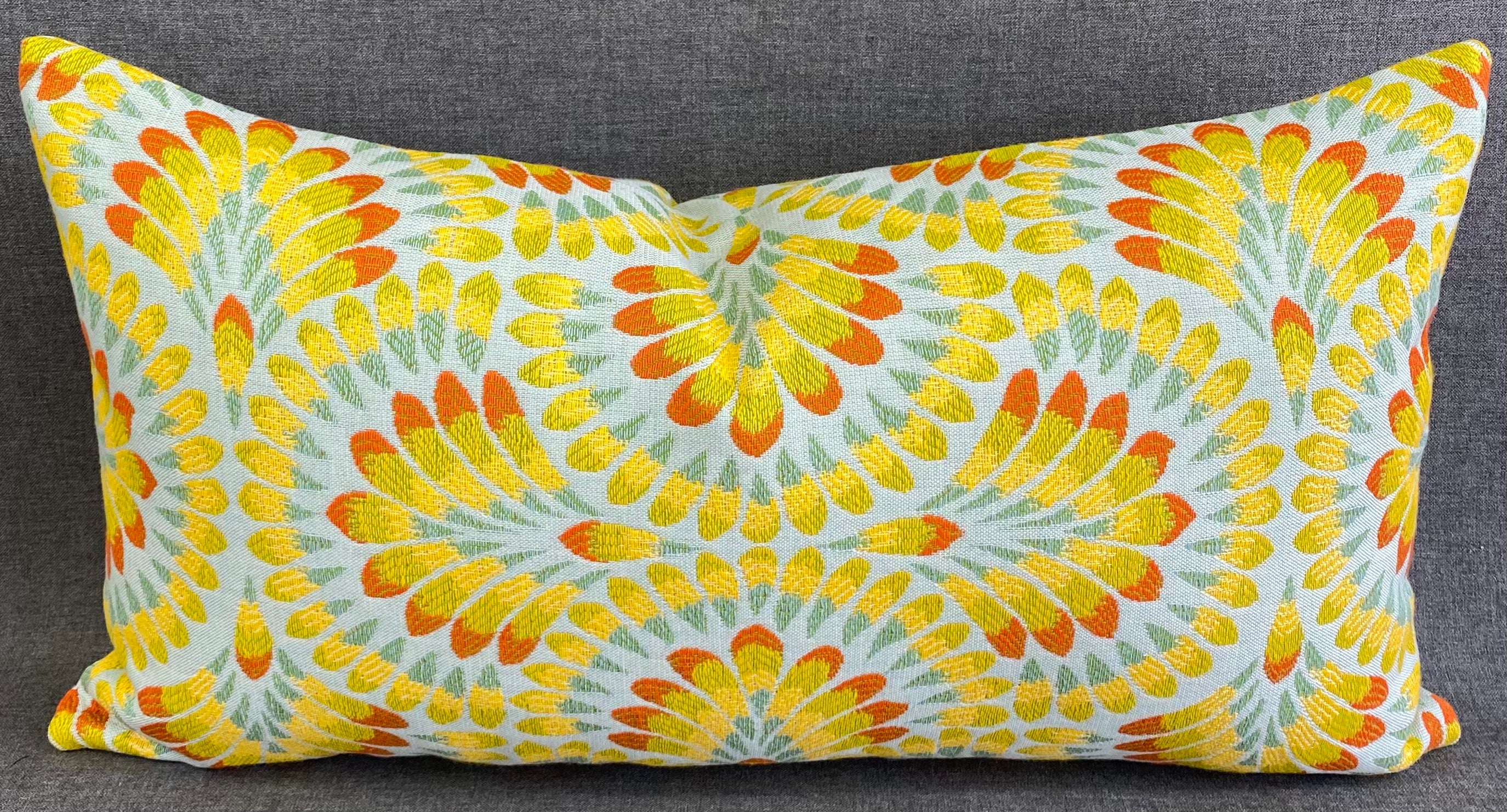 Luxury Outdoor Lumbar Pillow - 22" x 12"- Summer Splash