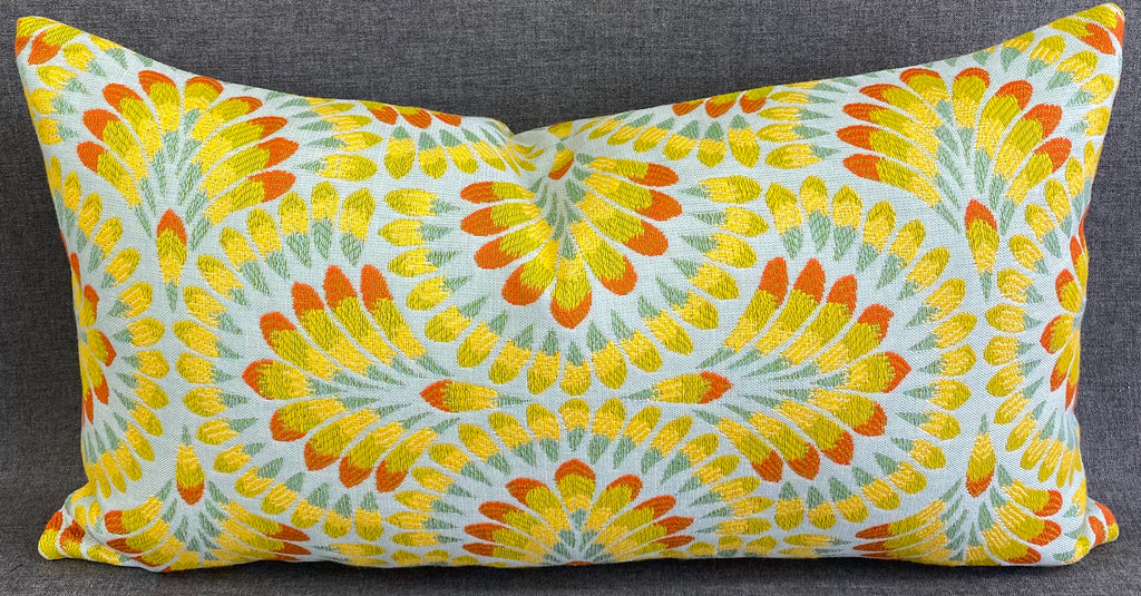 Luxury Outdoor Lumbar Pillow - 22" x 12"- Summer Splash