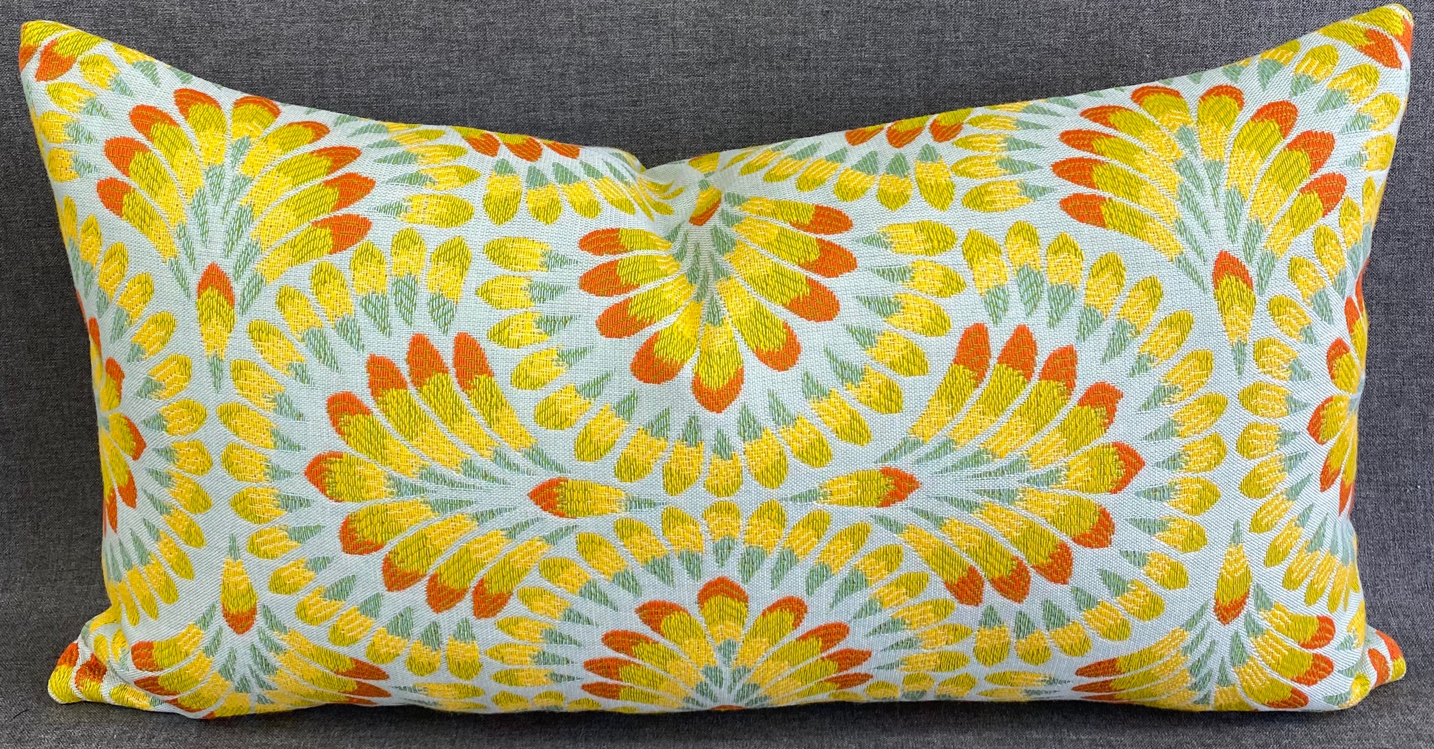 Luxury Outdoor Lumbar Pillow - 22" x 12"- Summer Splash