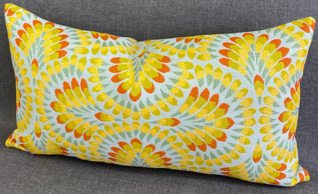 Luxury Outdoor Lumbar Pillow - 22" x 12"- Summer Splash