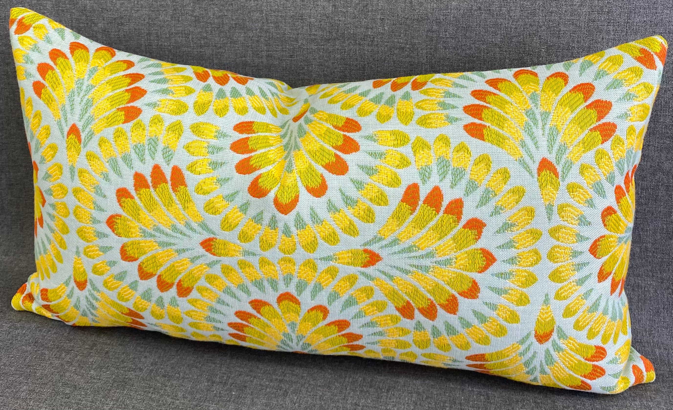 Luxury Outdoor Lumbar Pillow - 22" x 12"- Summer Splash