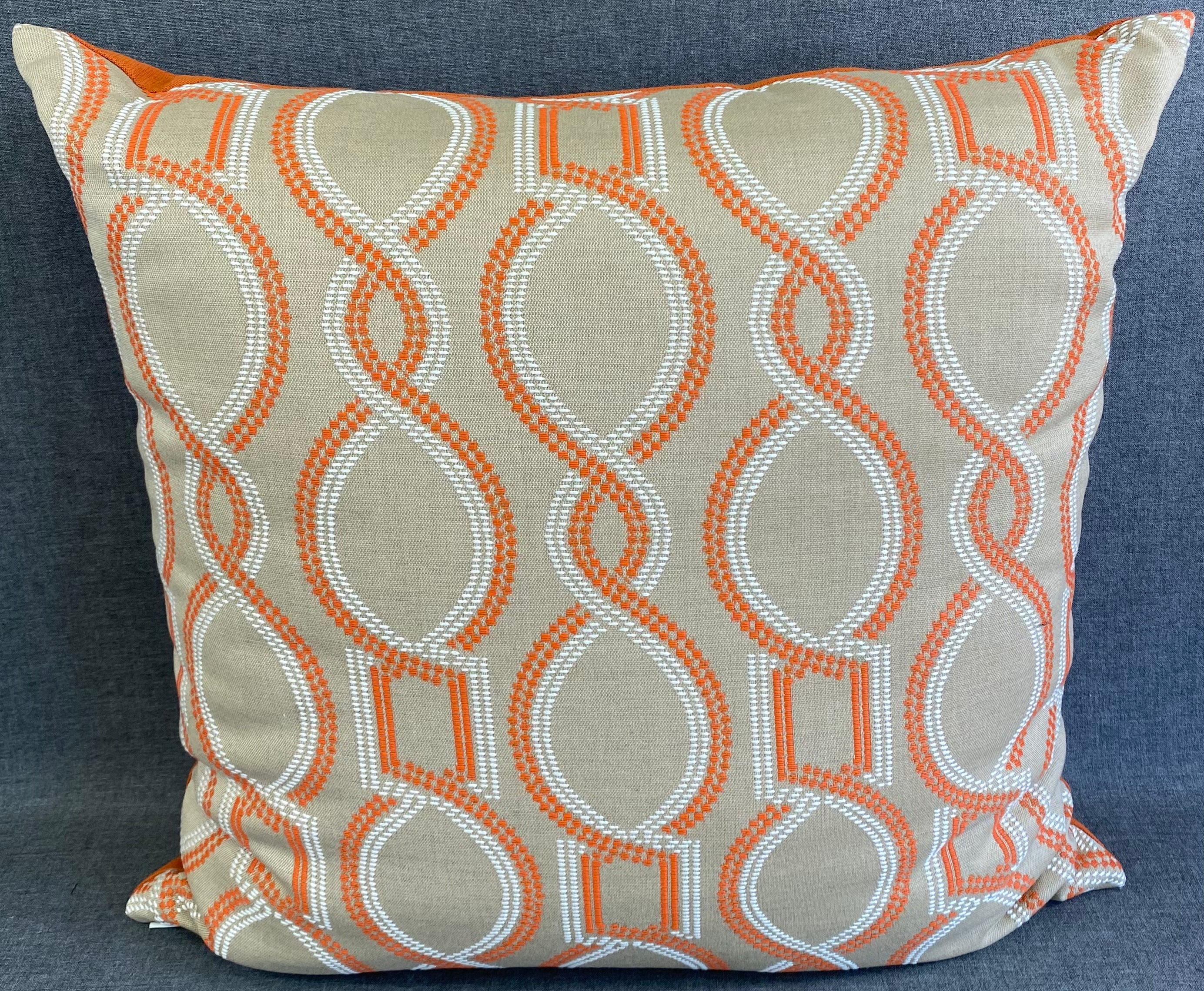 Luxury Outdoor Pillow - 22" x 22"- Twist Orange