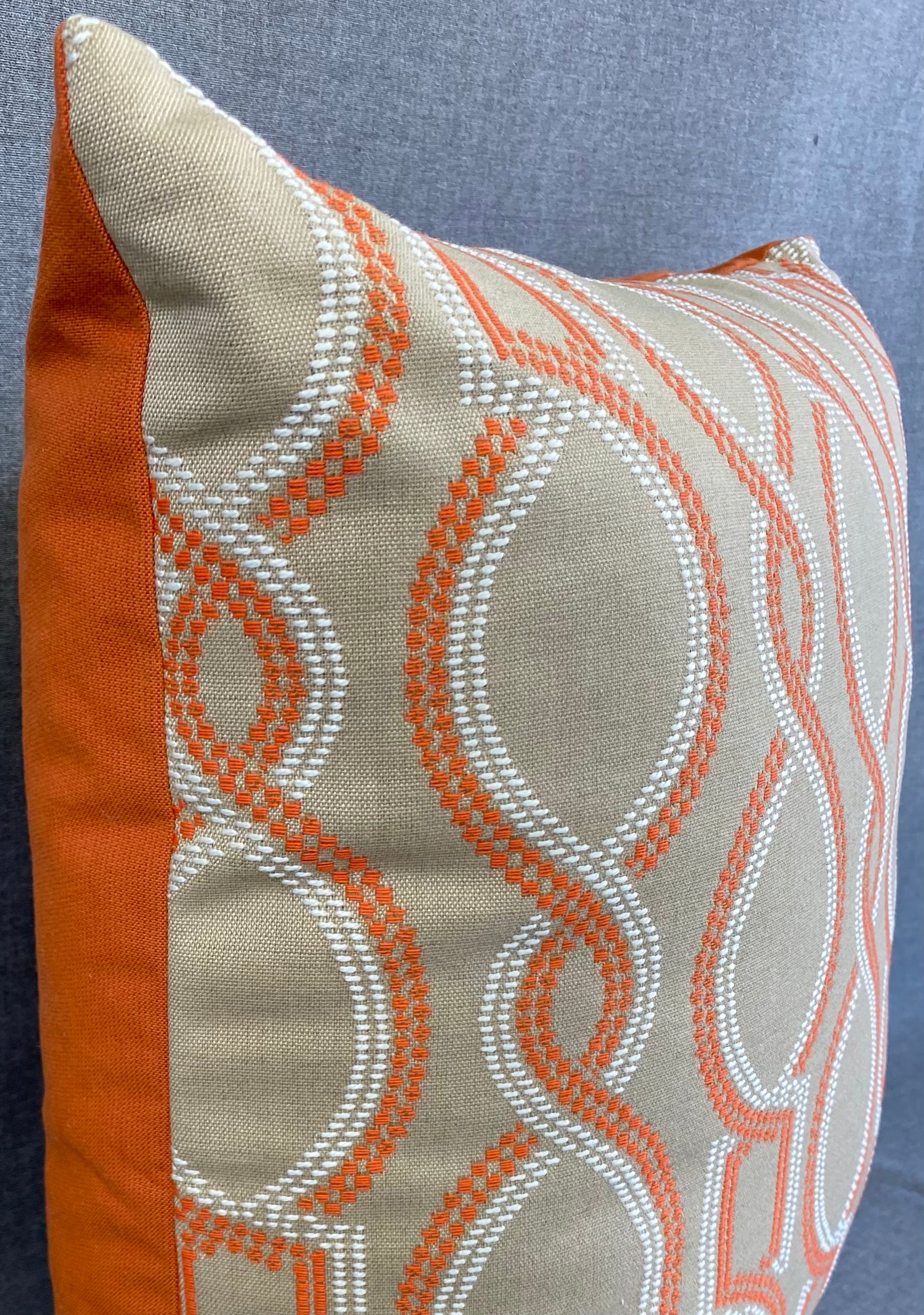 Luxury Outdoor Pillow - 22" x 22"- Twist Orange