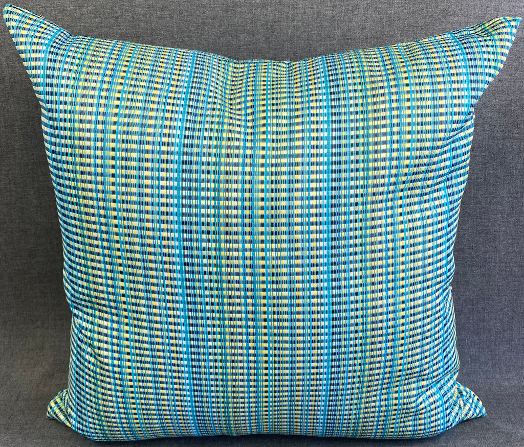 Luxury Outdoor Pillow - 22" x 22" - Sun Run-Blue