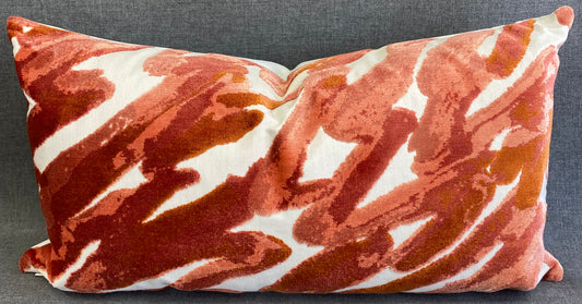 Luxury Lumbar Pillow - 24" x 14" -  Spoken Coral