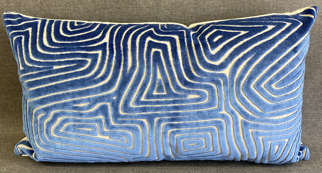 Luxury Lumbar Pillow- 24" x 14"- Vertigo Blue