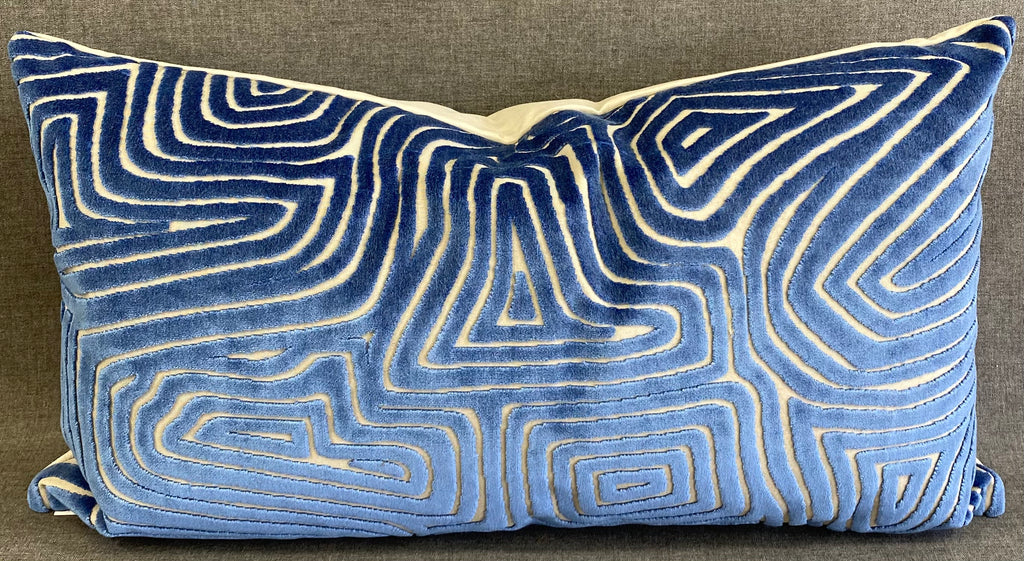 Luxury Lumbar Pillow- 24" x 14"- Vertigo Blue