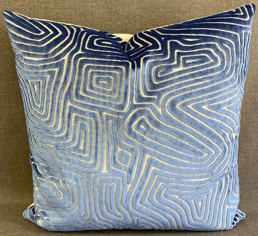 Luxury Pillow -  24" x 24" -  Vertigo-Blue