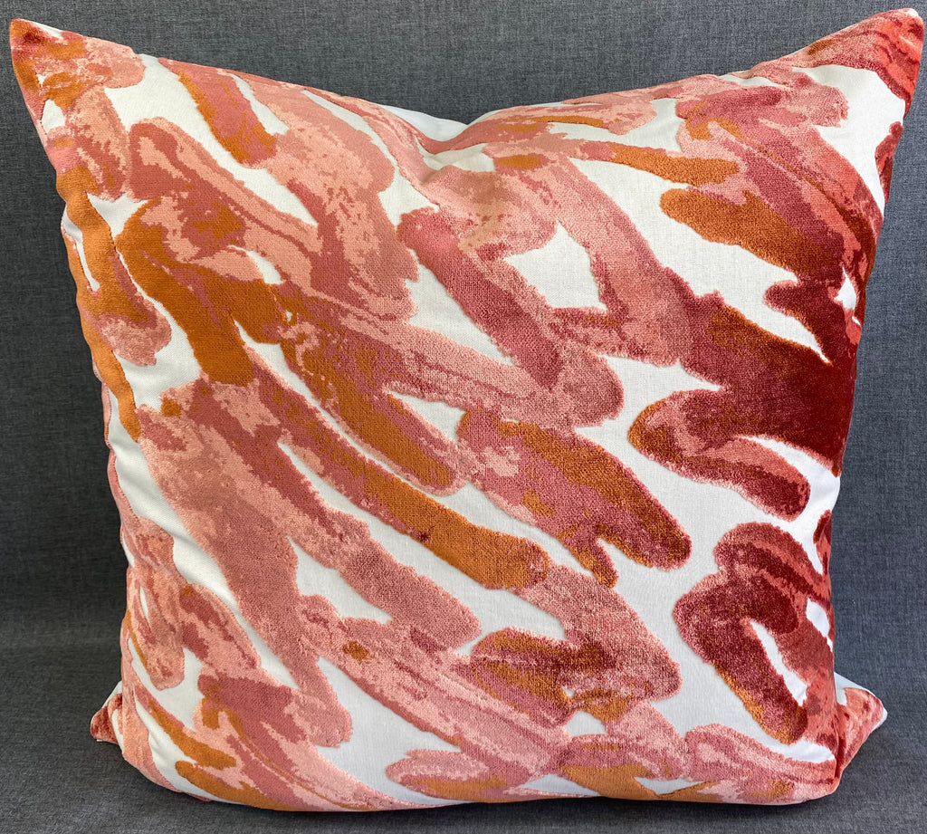 Luxury Pillow – 24" × 24" – Spoken Coral