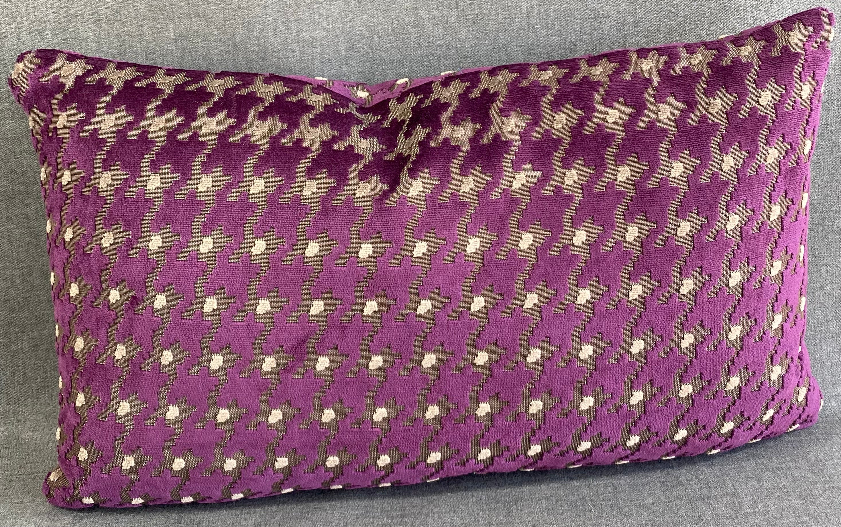 Luxury Lumbar Pillow - 24" x 14"- Houndstooth Royal