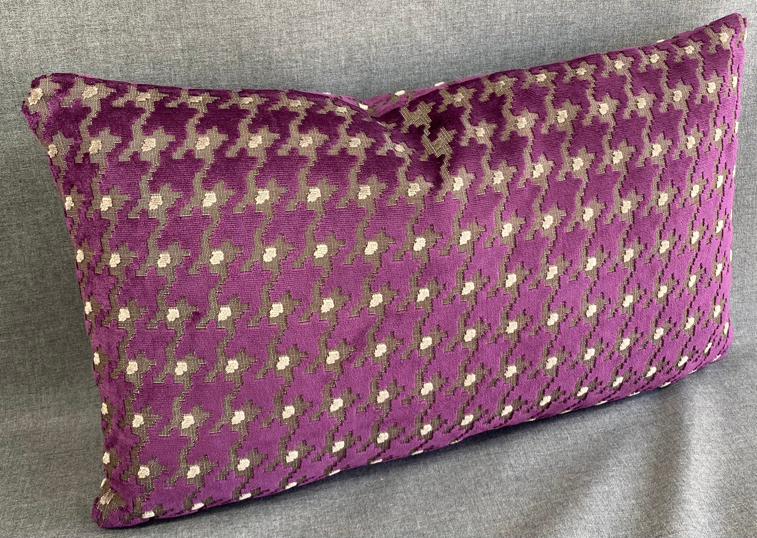 Luxury Lumbar Pillow - 24" x 14"- Houndstooth Royal
