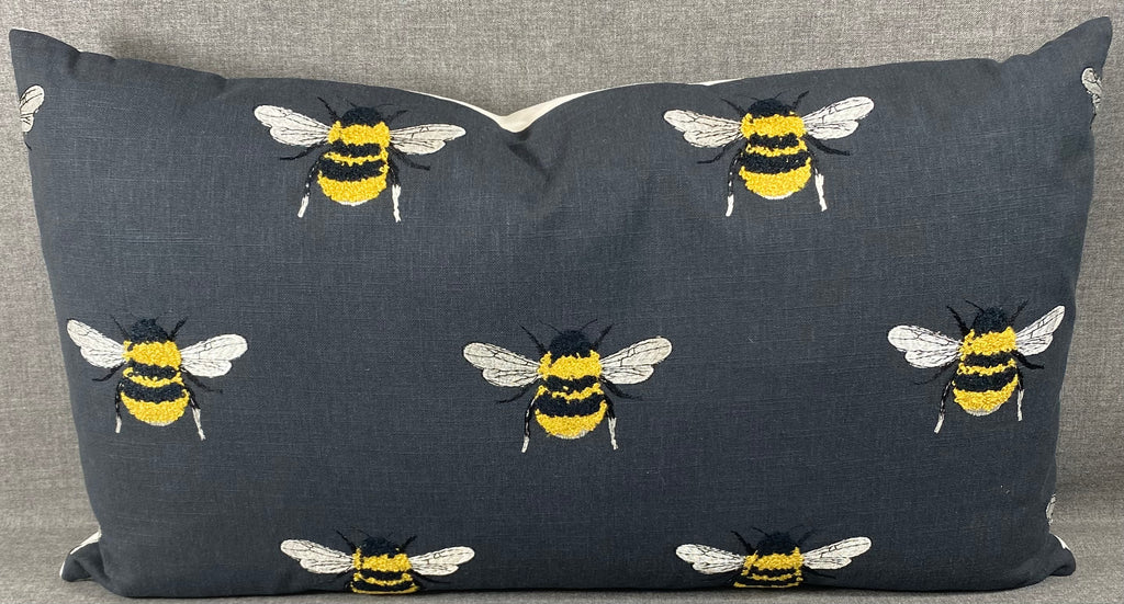 Luxury Lumbar Pillow- 24" x 14"- Busy Bee Charcoal