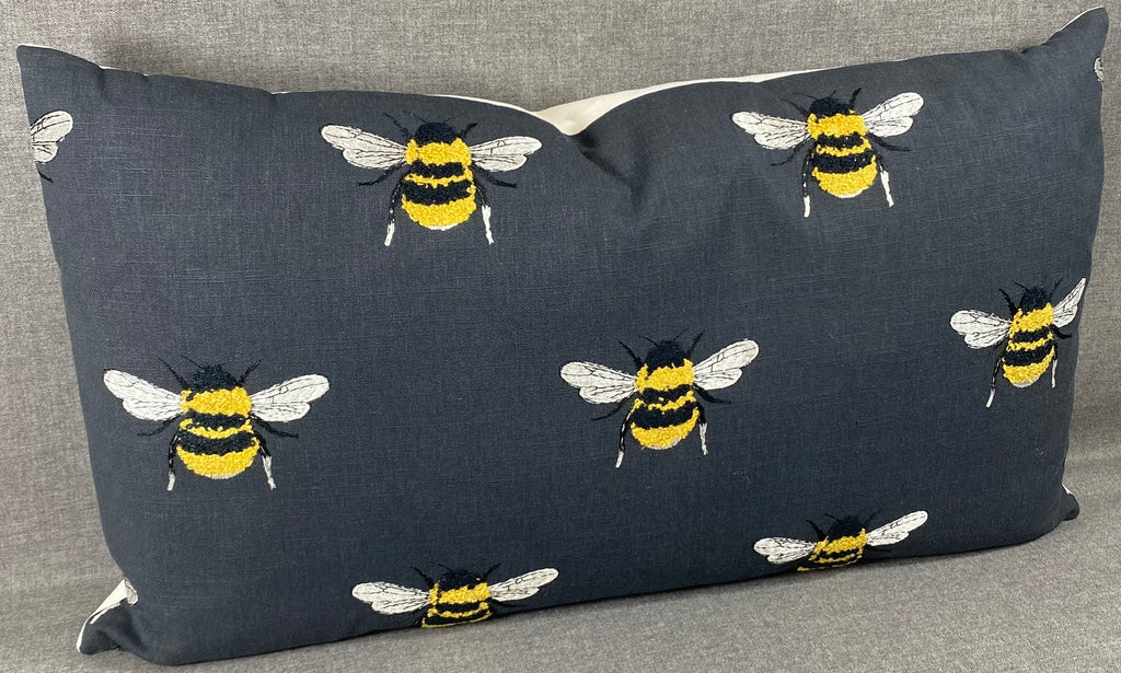 Luxury Lumbar Pillow- 24" x 14"- Busy Bee Charcoal