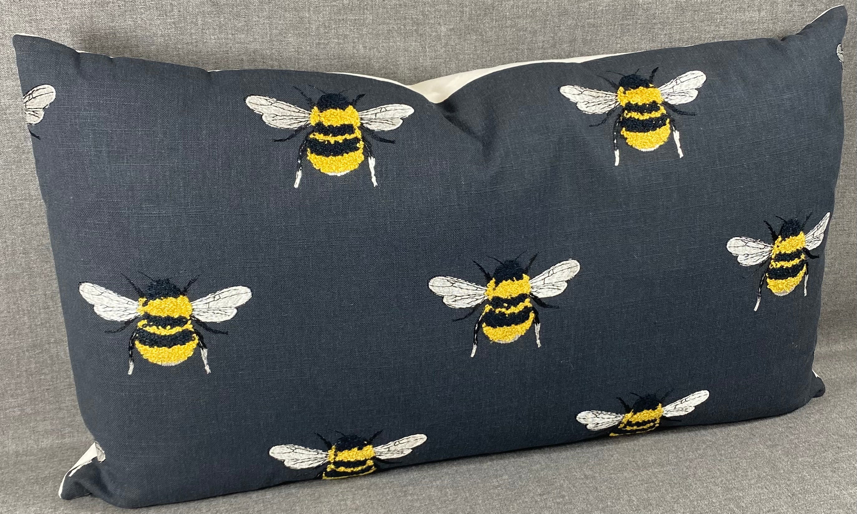 Luxury Lumbar Pillow- 24" x 14"- Busy Bee Charcoal
