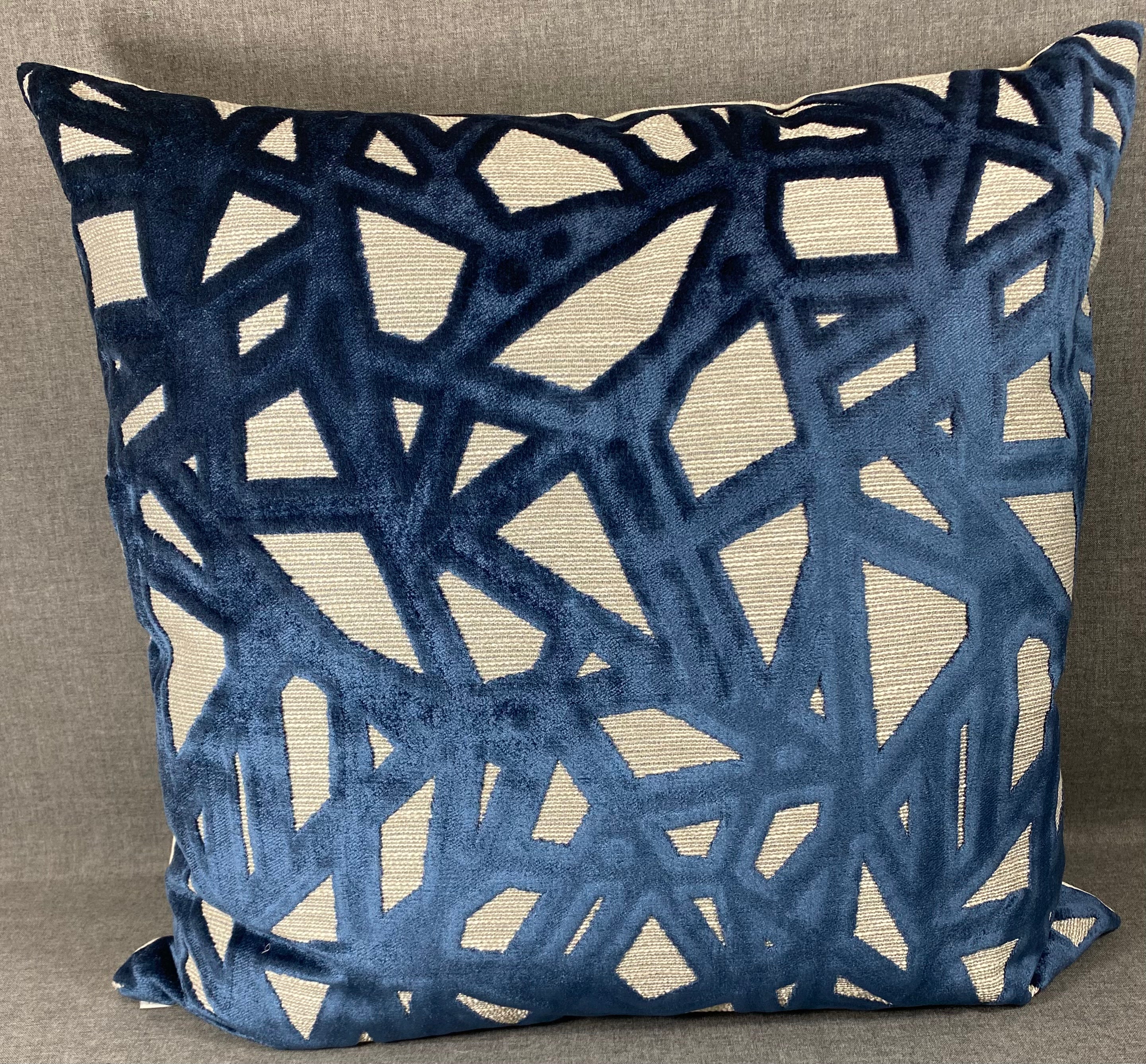 Luxury Pillow – 24" × 24" – Veleri Indigo | Modern Indigo Velvet – Kim ...