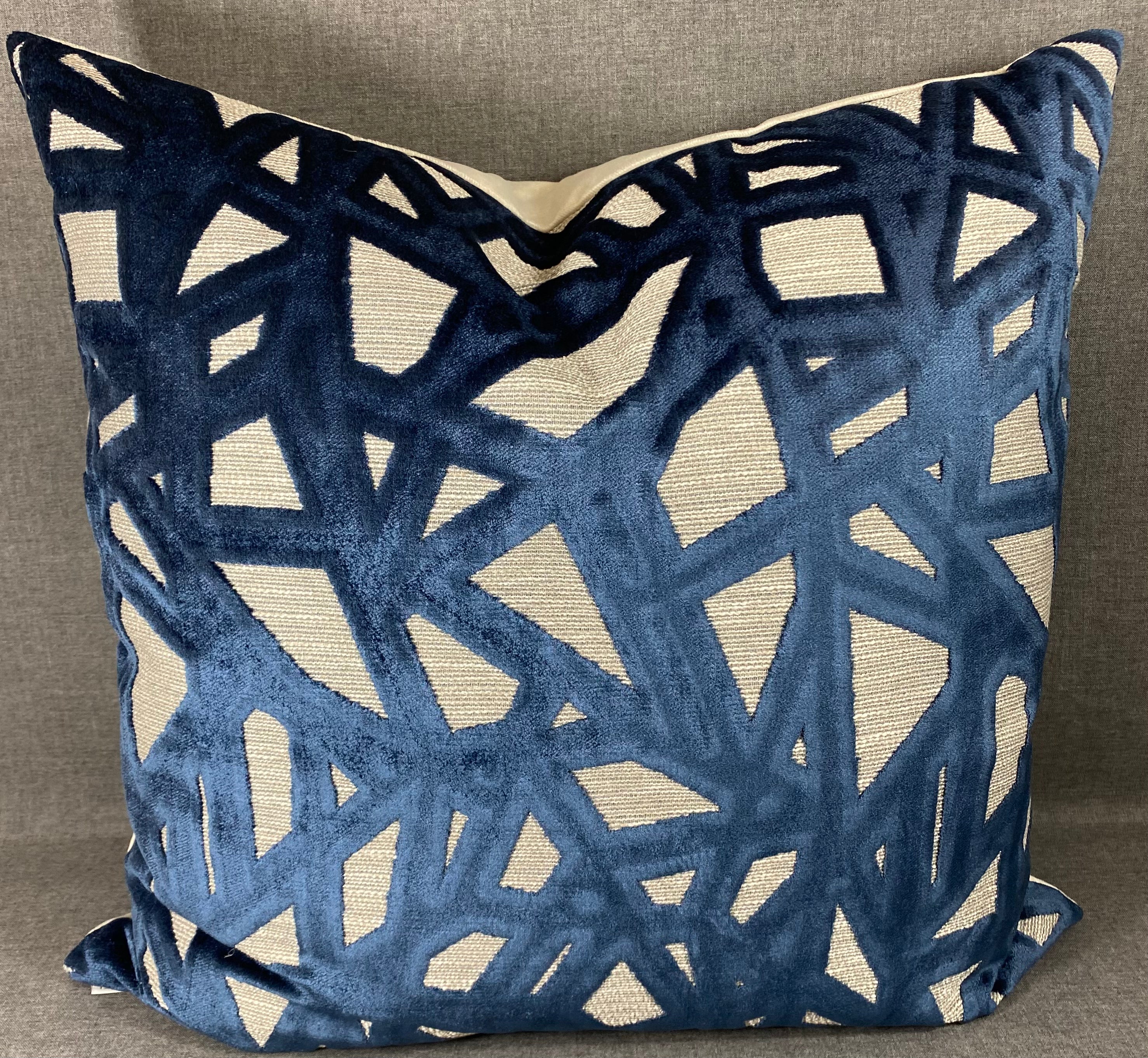 Luxury Pillow- Veleri Indigo - 24" x 24"
