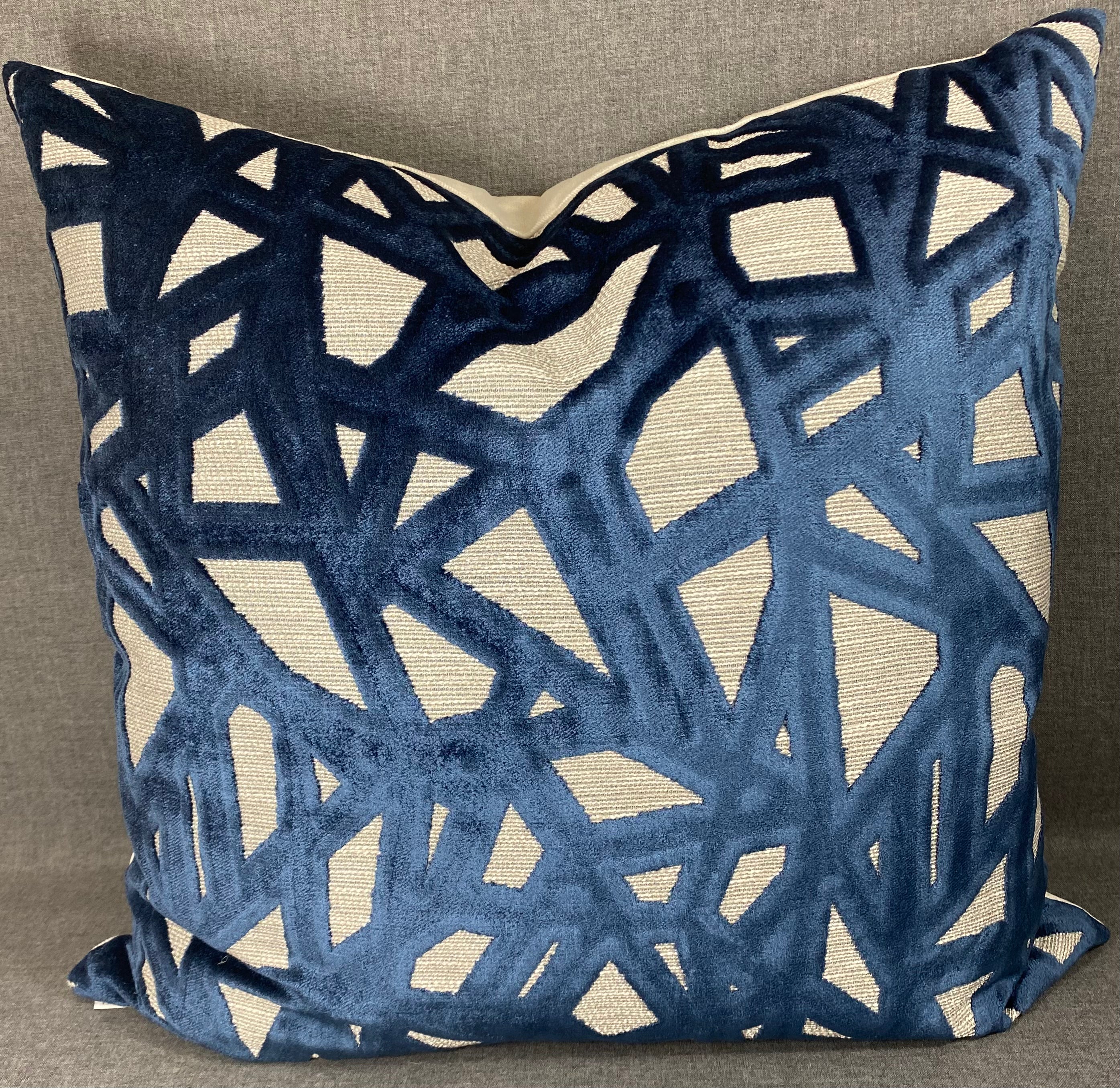 Luxury Pillow- Veleri Indigo - 24" x 24"