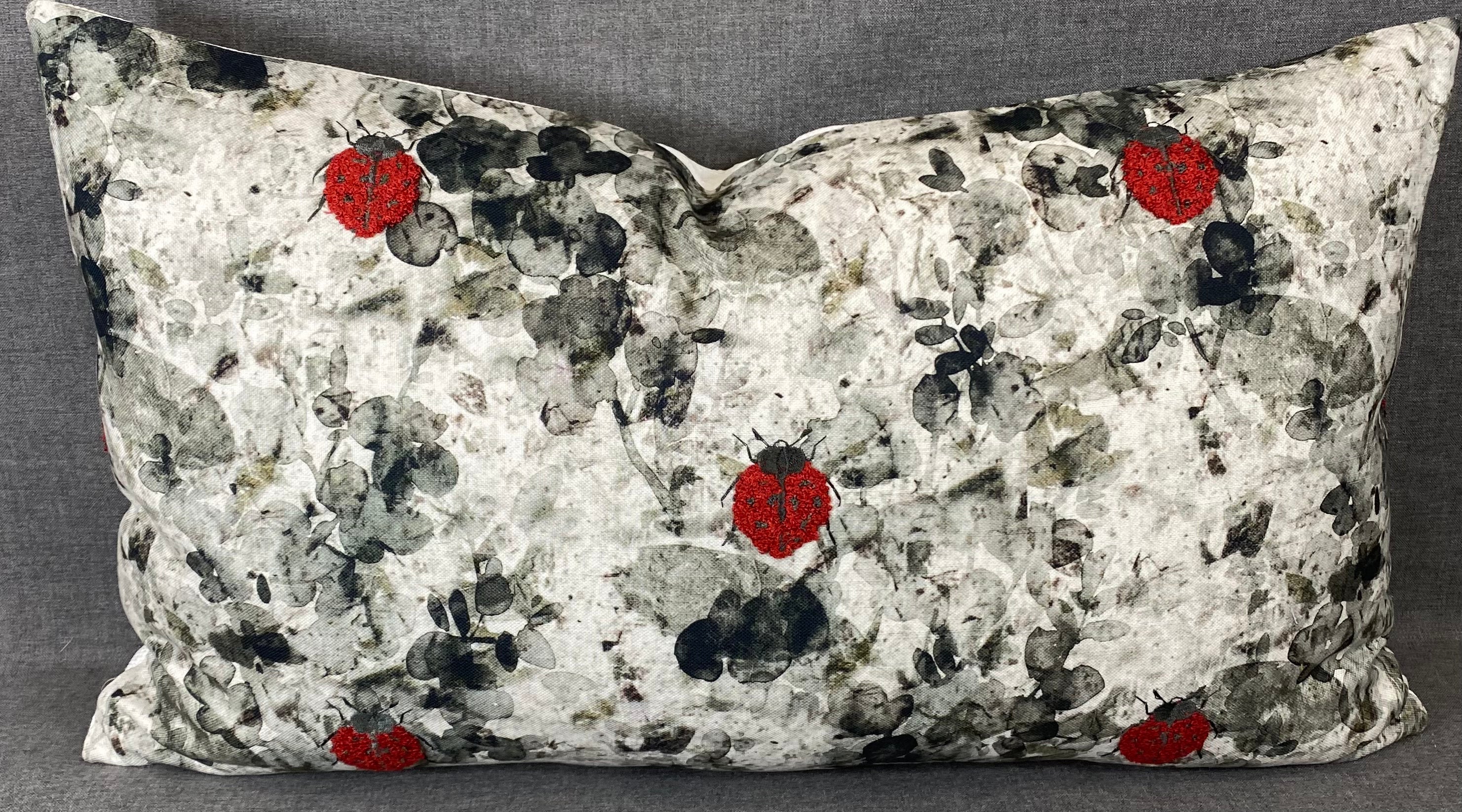 Luxury Lumbar Pillow - 24" x 14"-  Lady Bug