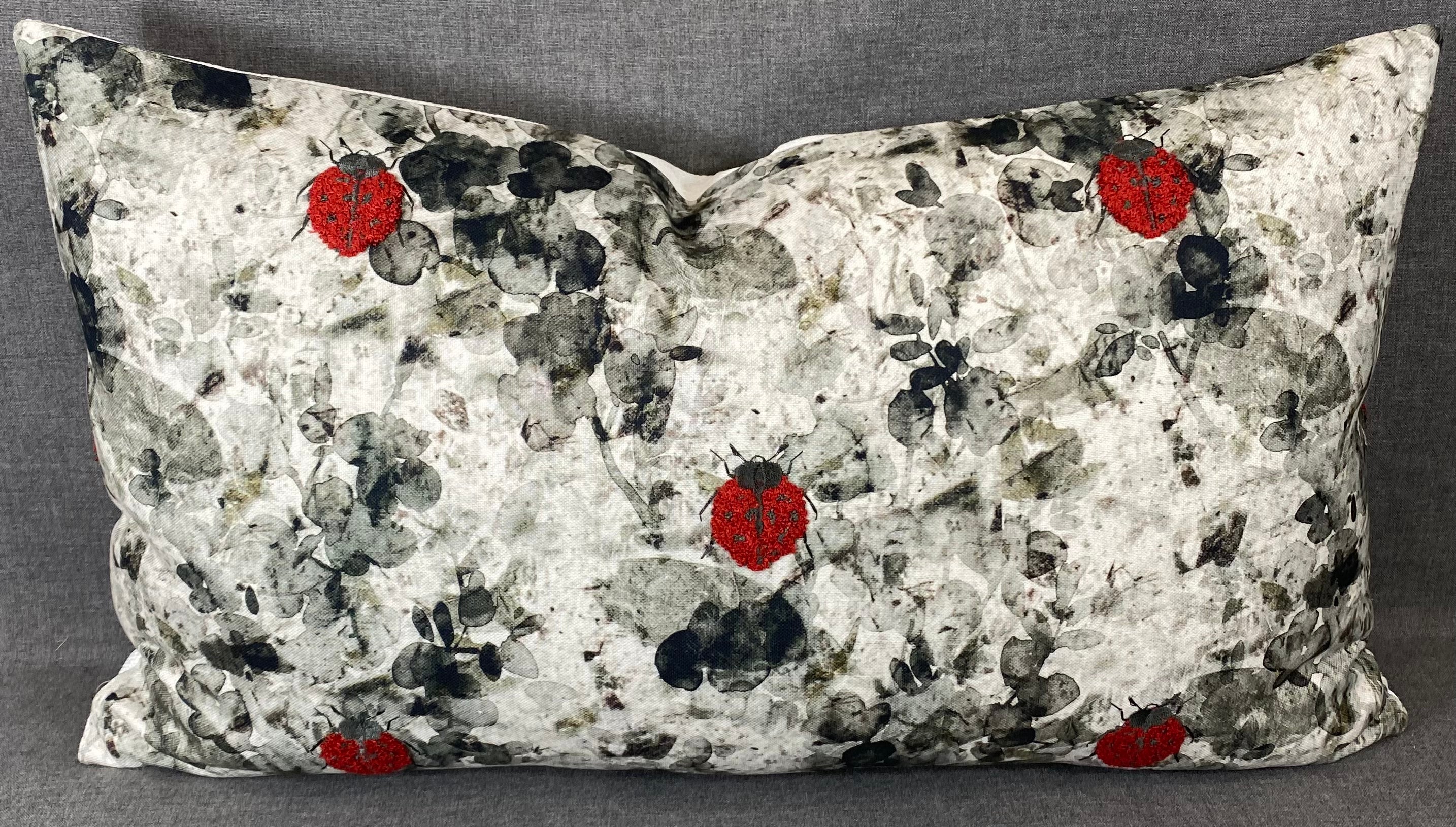 Luxury Lumbar Pillow - 24" x 14"-  Lady Bug
